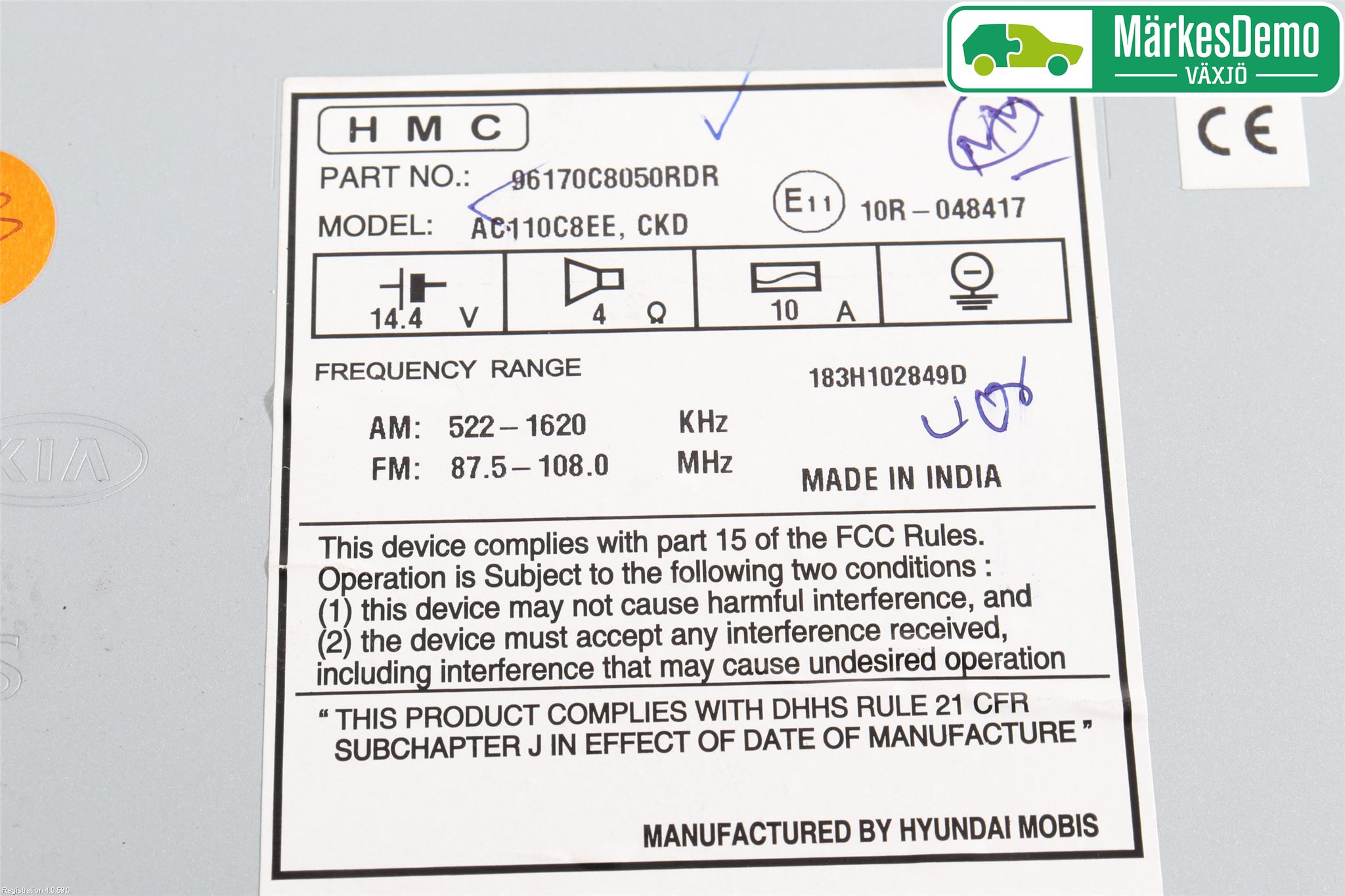 Hyundai i20 GB 15-20 Cd Radio - Multimediapanel