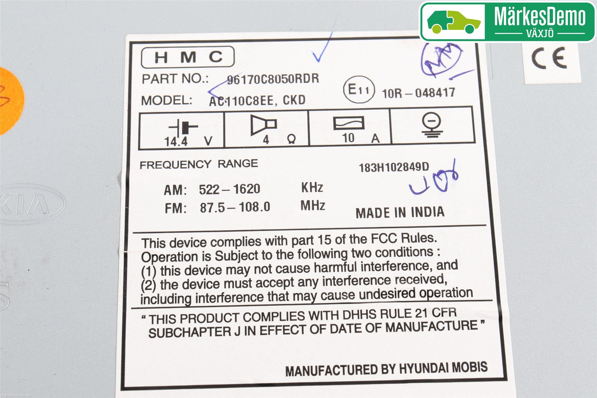 Hyundai i20 GB 15-20 Cd Radio - Multimediapanel