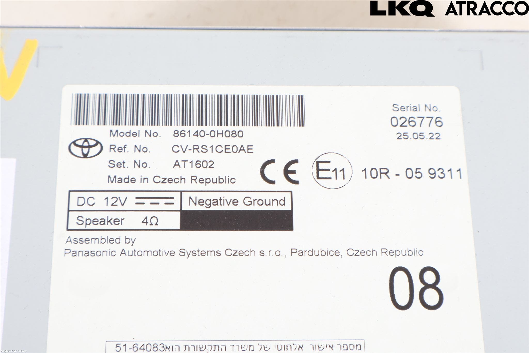 Toyota AYGO X AB70 22- Cd Radio - Multimediapanel