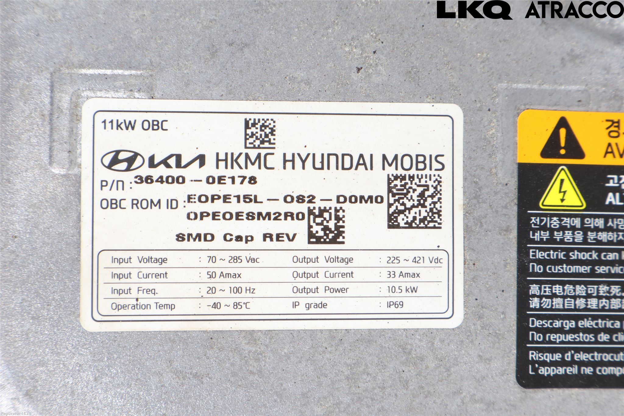 Hyundai KONA/ELECTRIC OS 18-23 Batteriladdare Högspänning