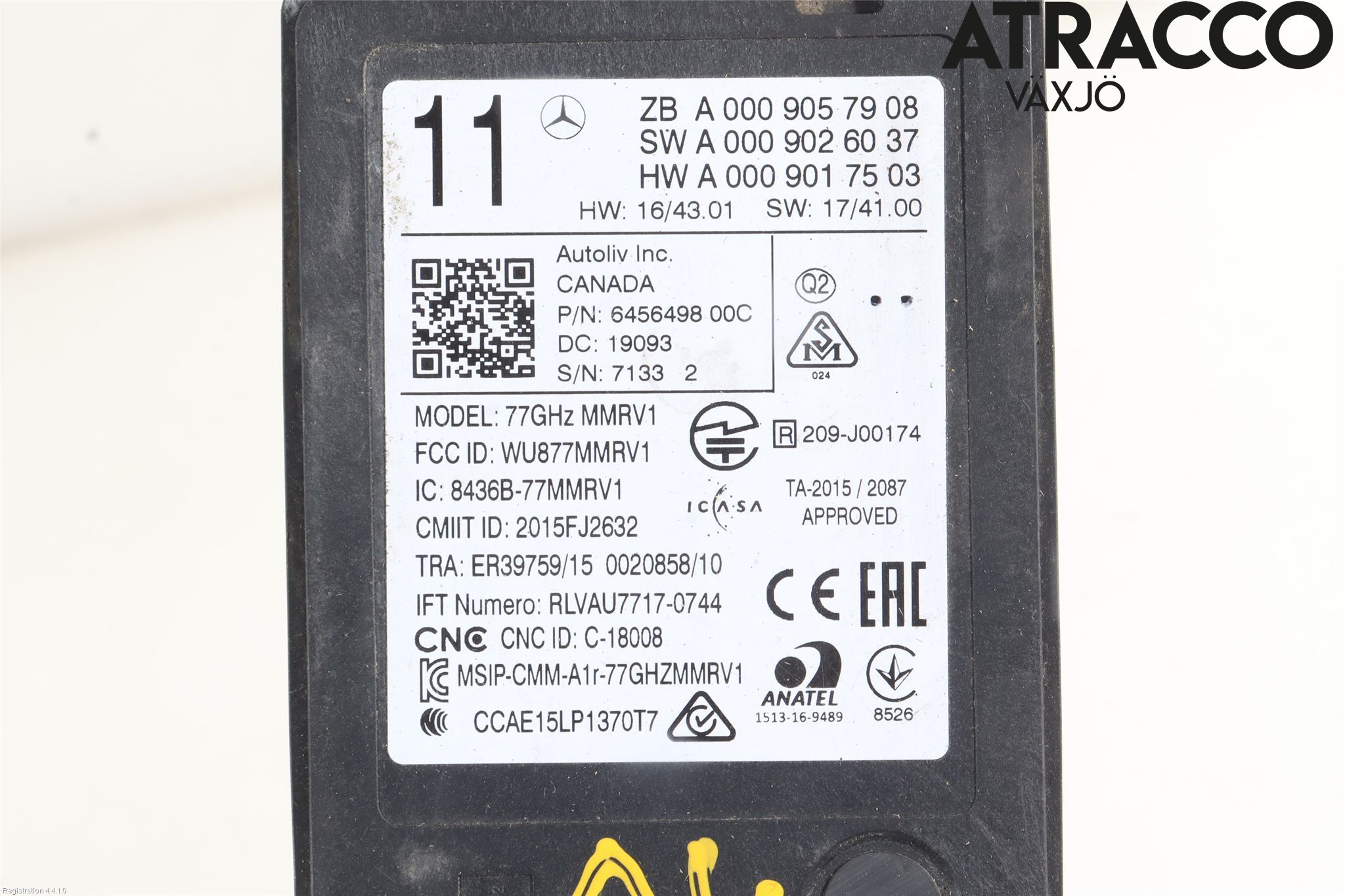 Mercedes-Benz MB E-KLASS (W213) 16-23 Sensor Aktivt Kollisionsskydd