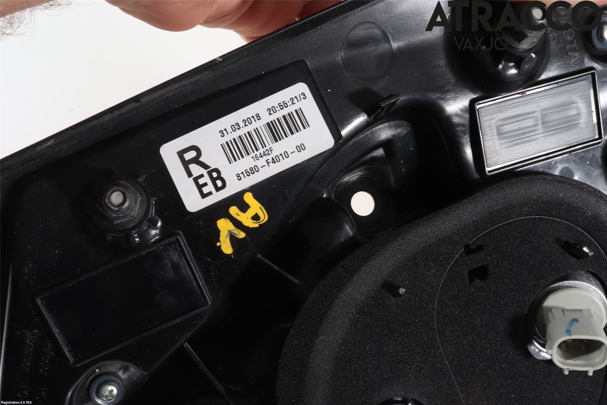 Toyota C-HR 16-23 Bakljus Lucka Hö