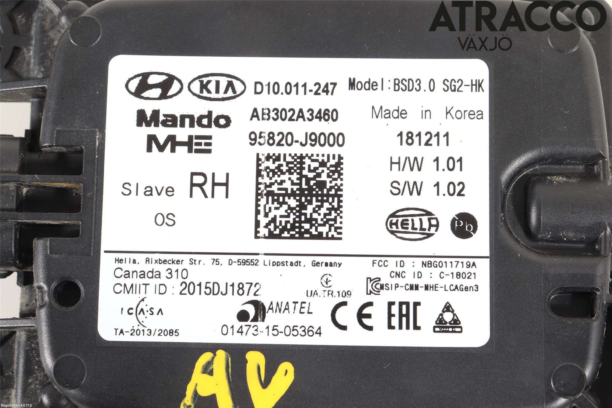 Hyundai KONA/ELECTRIC OS 18-23 Sensor Aktivt Kollisionsskydd