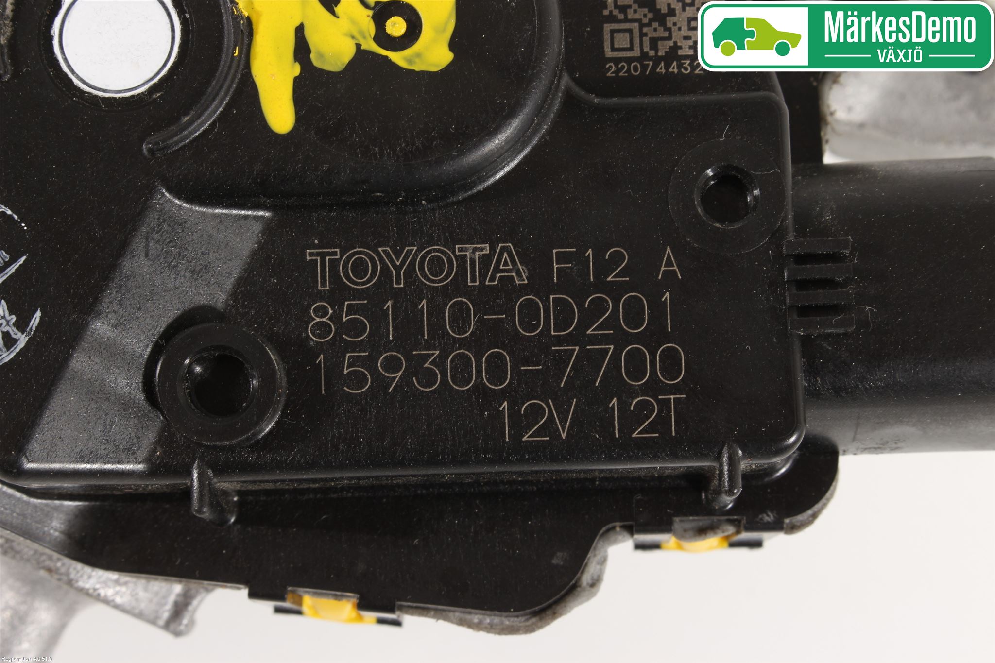 Toyota YARIS XP130 15-20 Torkarmotor Vindruta