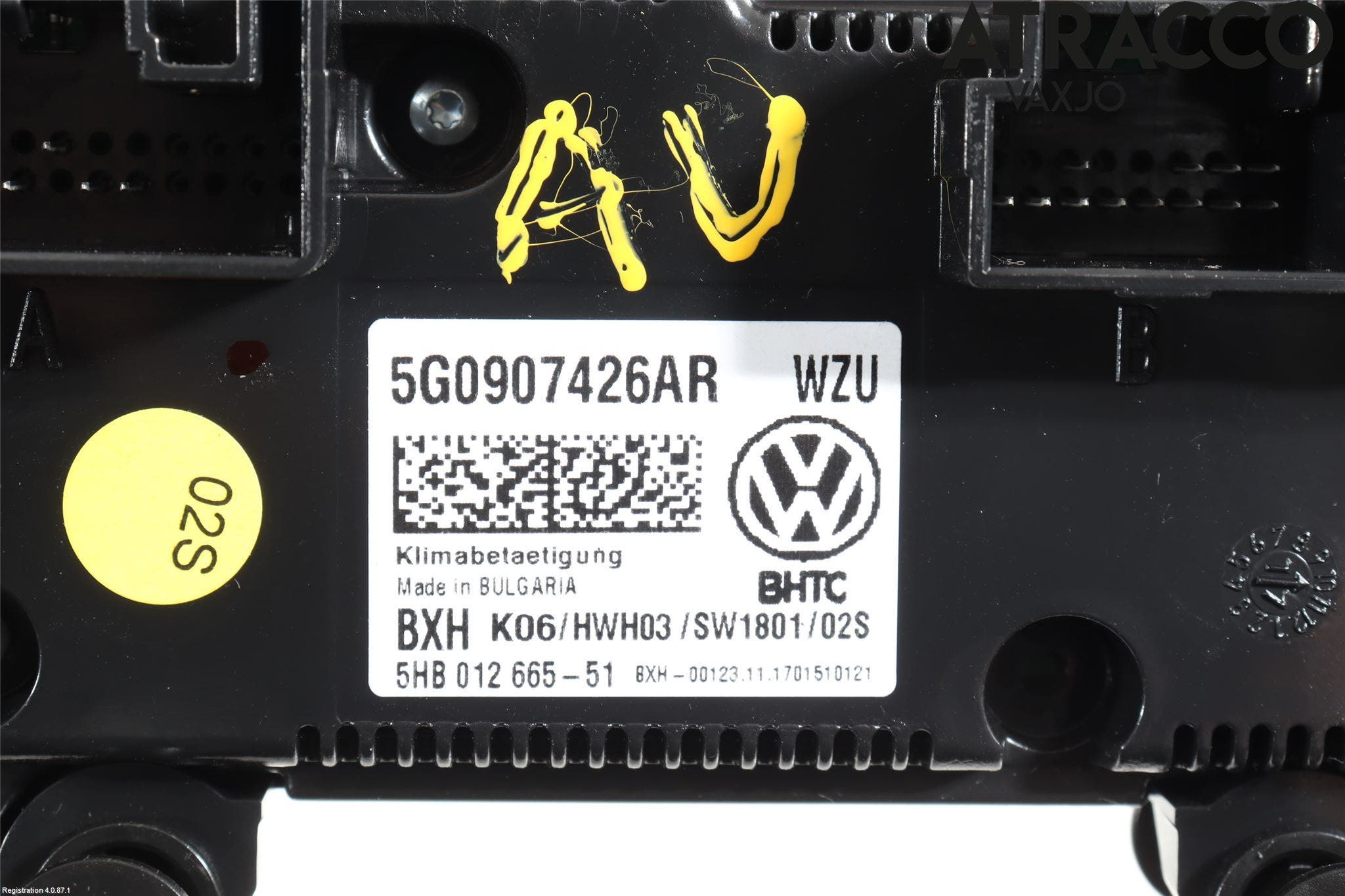 Volkswagen VW GOLF / E-GOLF VII 13-20 Ac Styrenhet Ac Manöveren