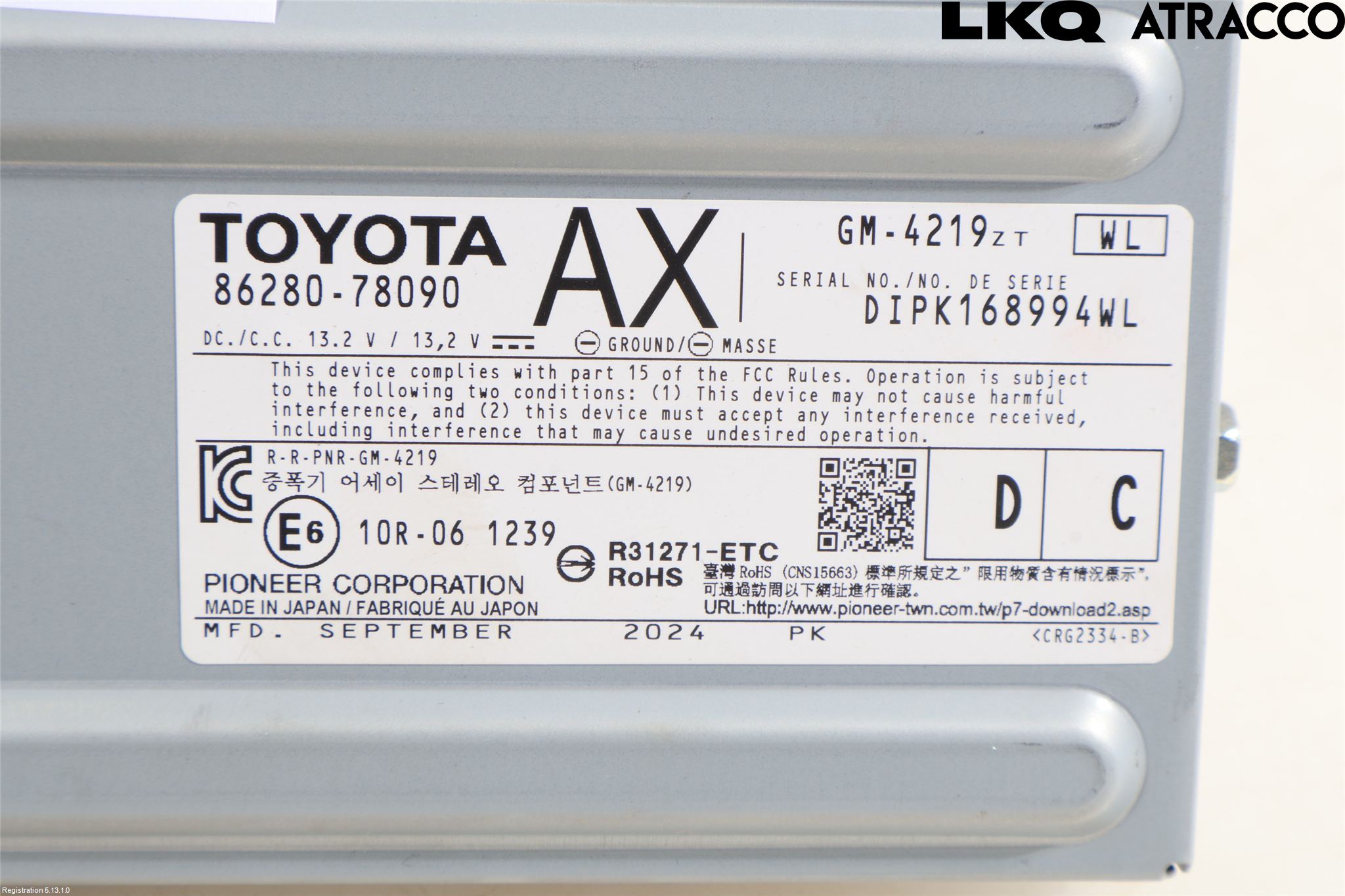 Lexus NX 300h 15-21 Radio-Stereo Förstärkare