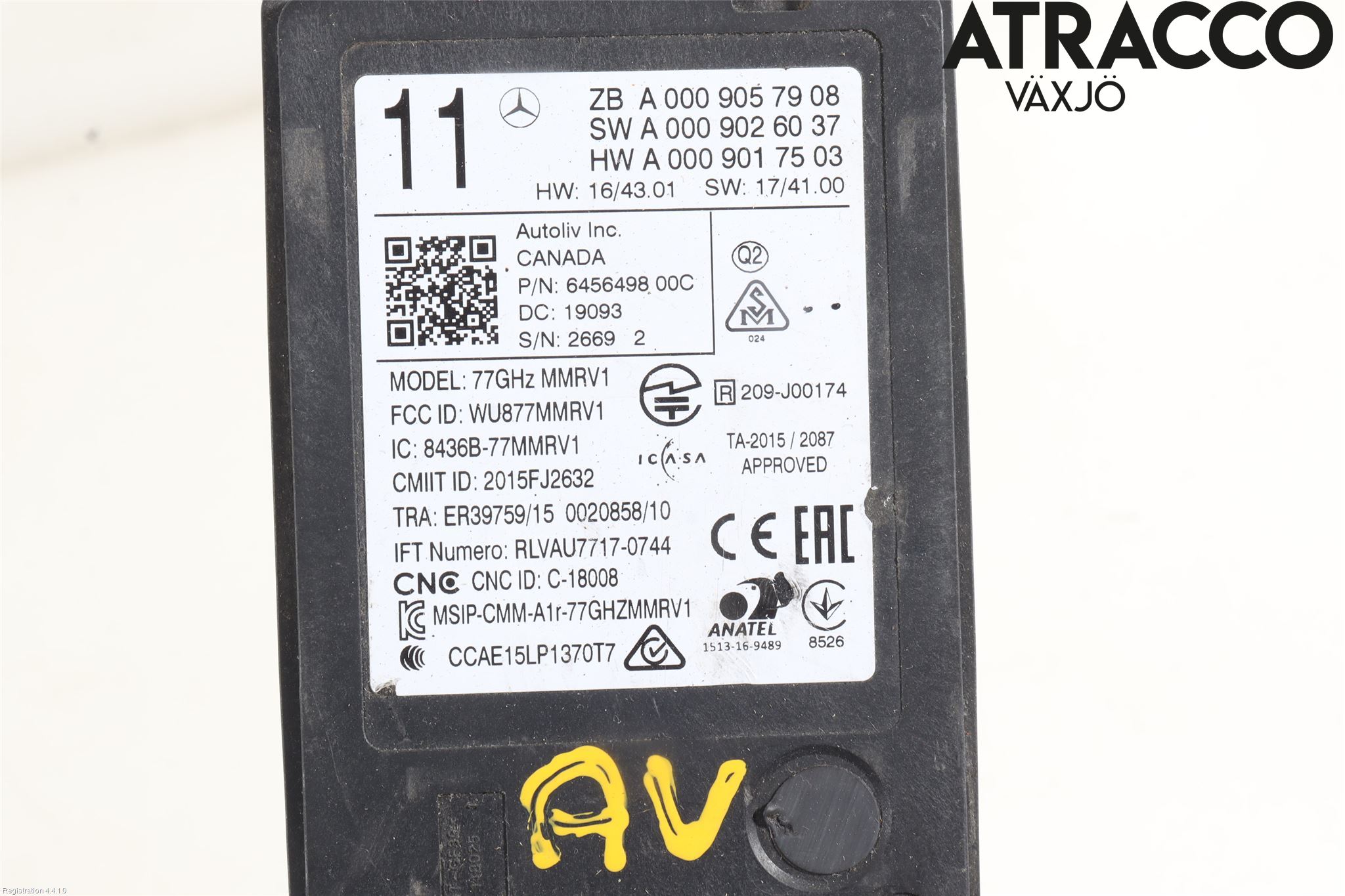 Mercedes-Benz MB E-KLASS (W213) 16-23 Sensor Aktivt Kollisionsskydd