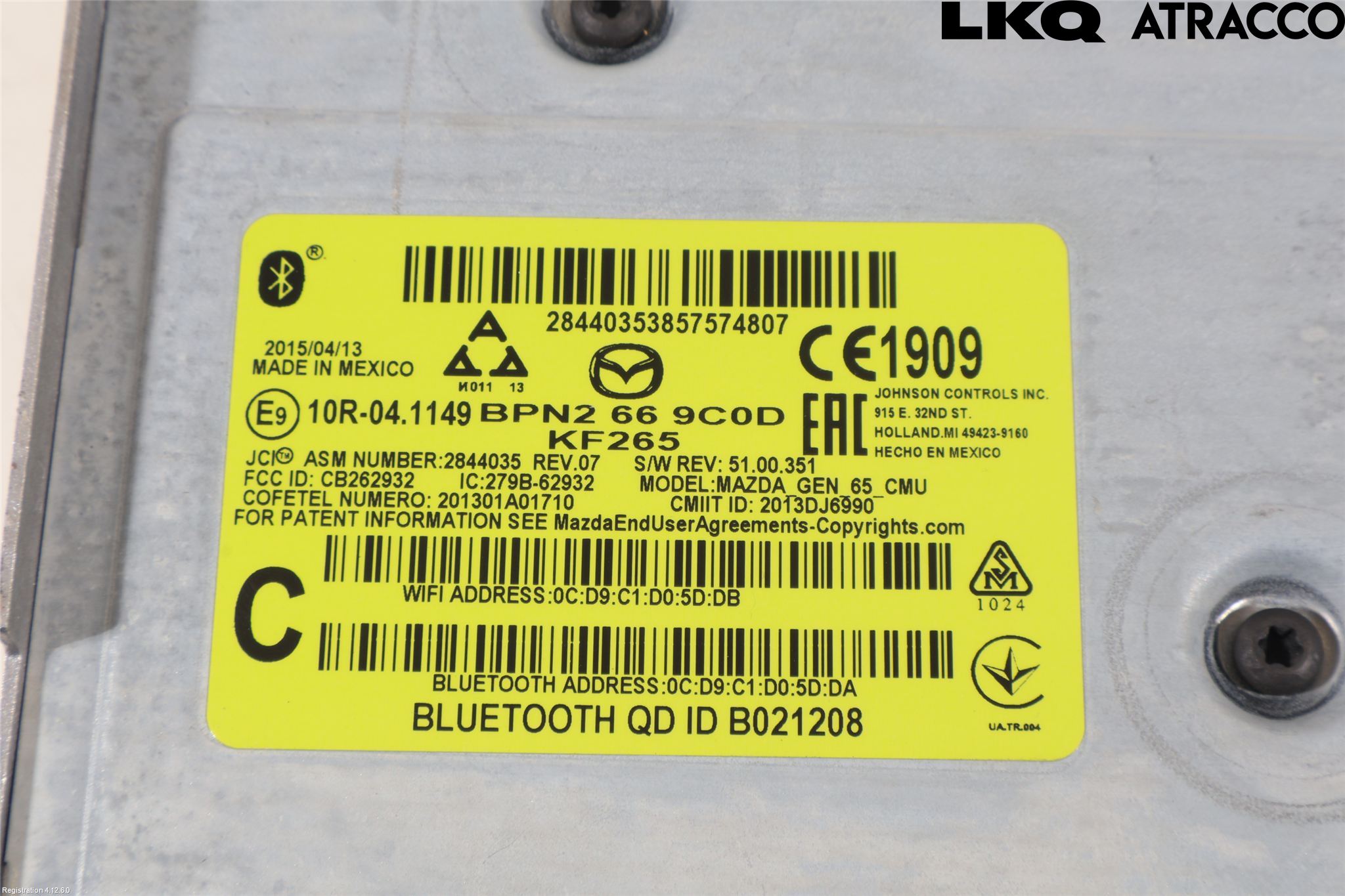 Mazda 3 III 14-19 Cd Radio - Multimediapanel
