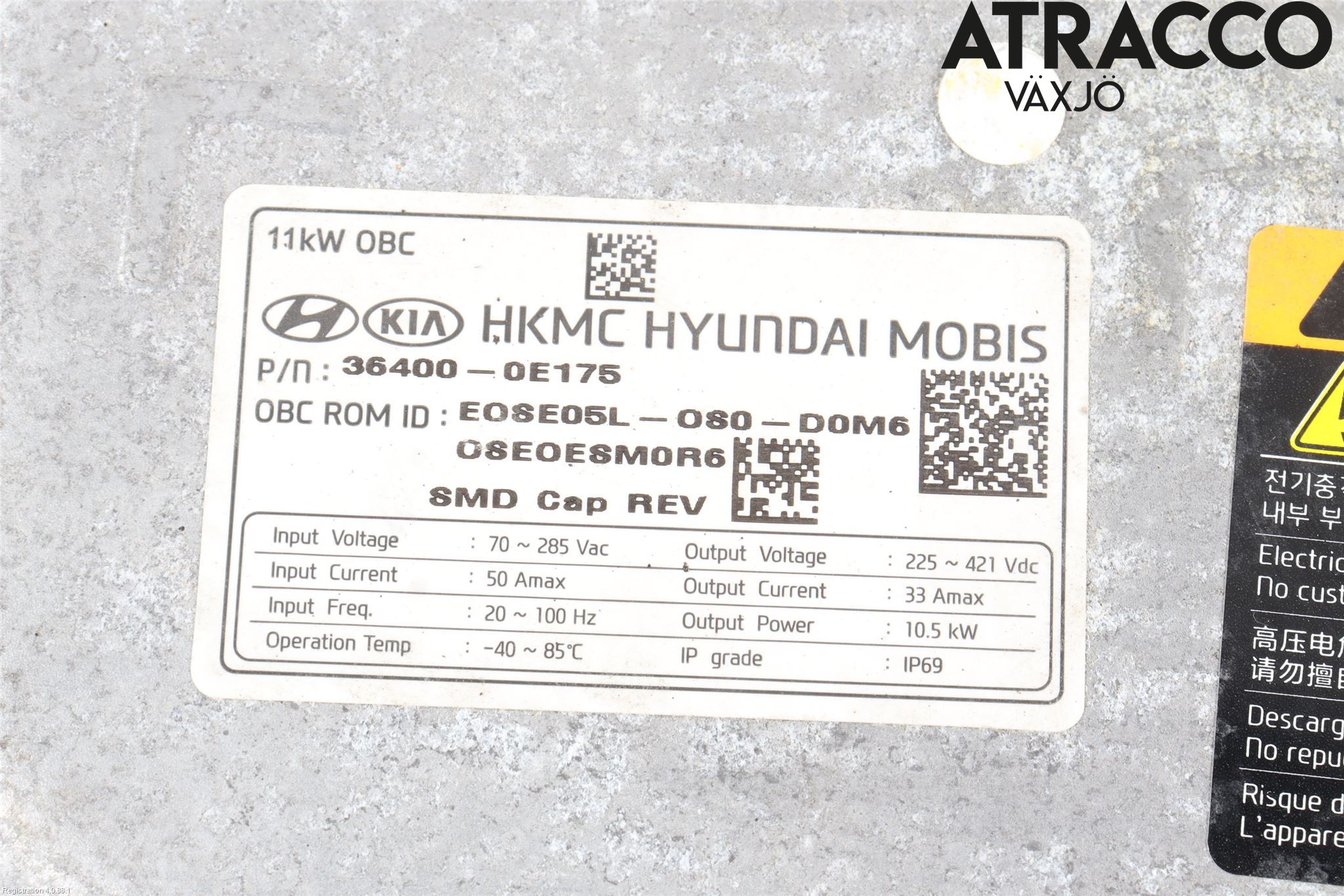 Hyundai KONA/ELECTRIC OS 18-23 Batteriladdare Högspänning