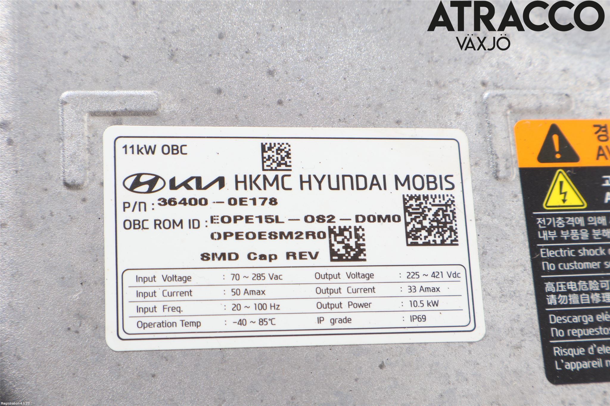 Hyundai KONA/ELECTRIC OS 18-23 Batteriladdare Högspänning