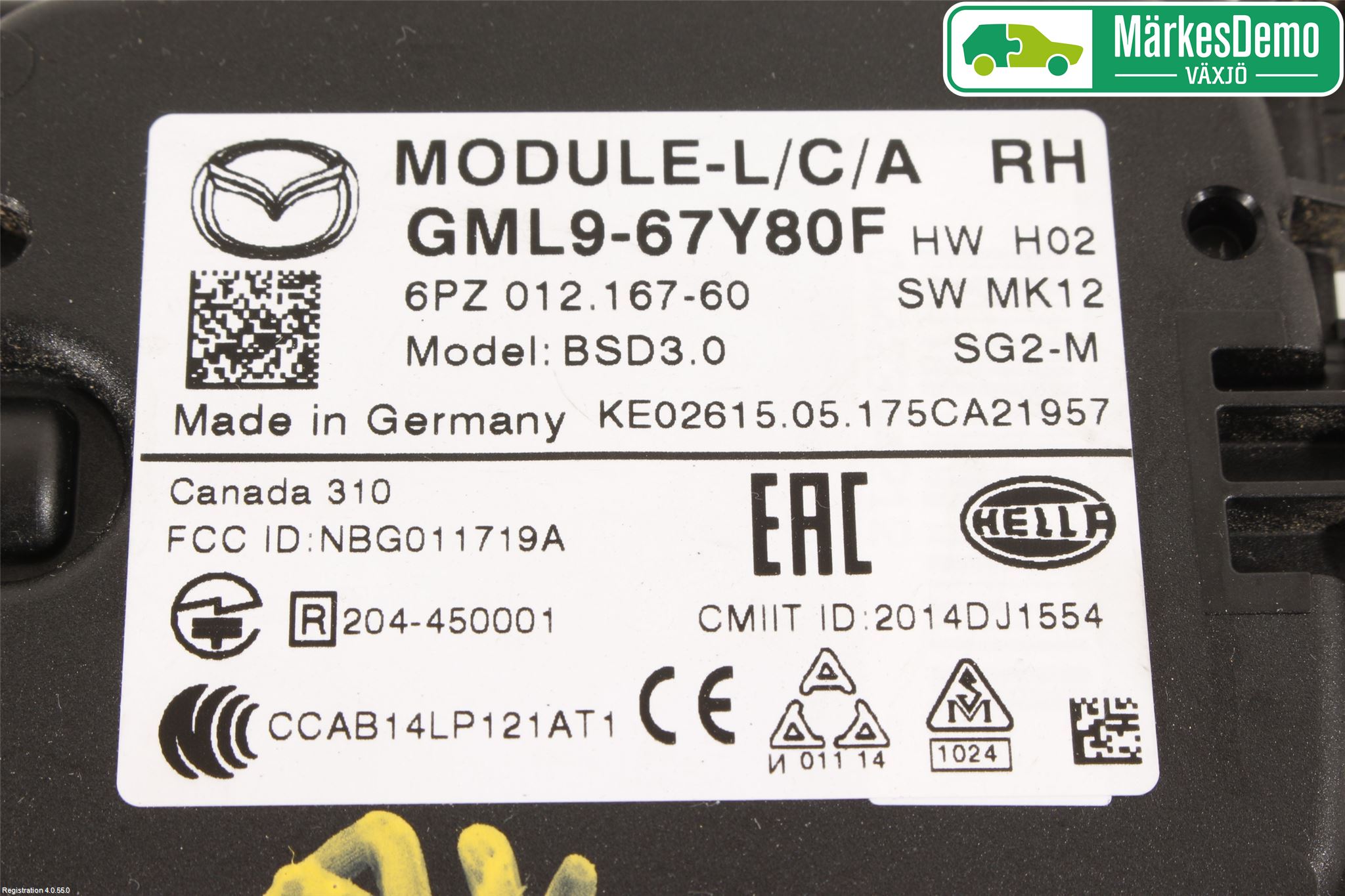 Mazda 6 13- Sensor Aktivt Kollisionsskydd