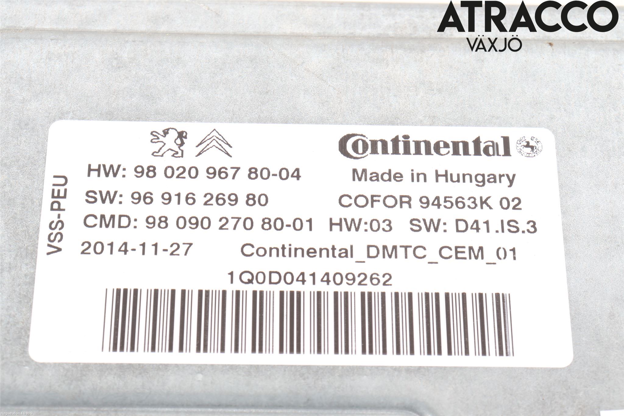 Peugeot 308 14-21 Styrenhet Start/Stopp