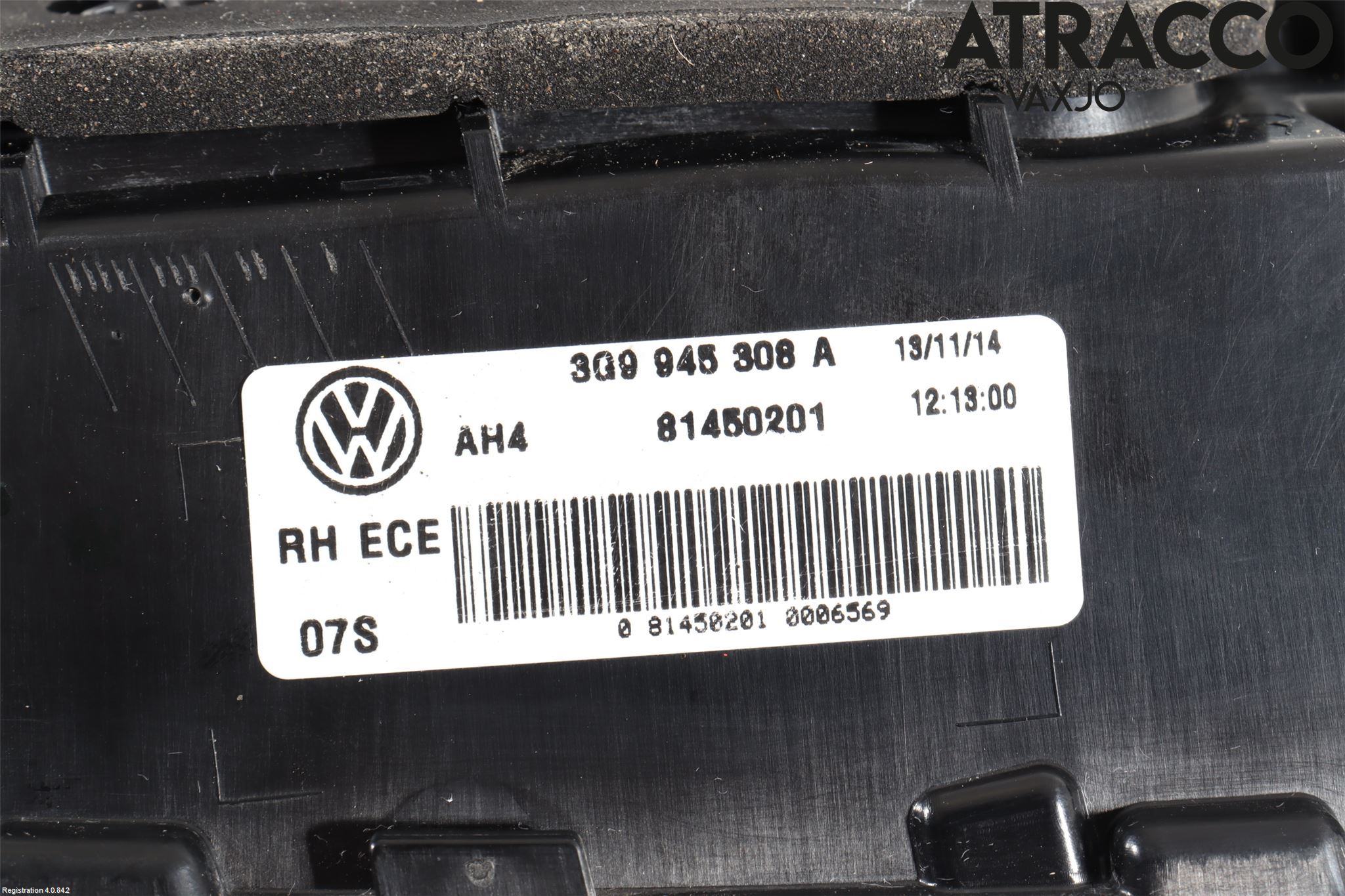 Volkswagen VW PASSAT 15-19 Bakljus Lucka Hö