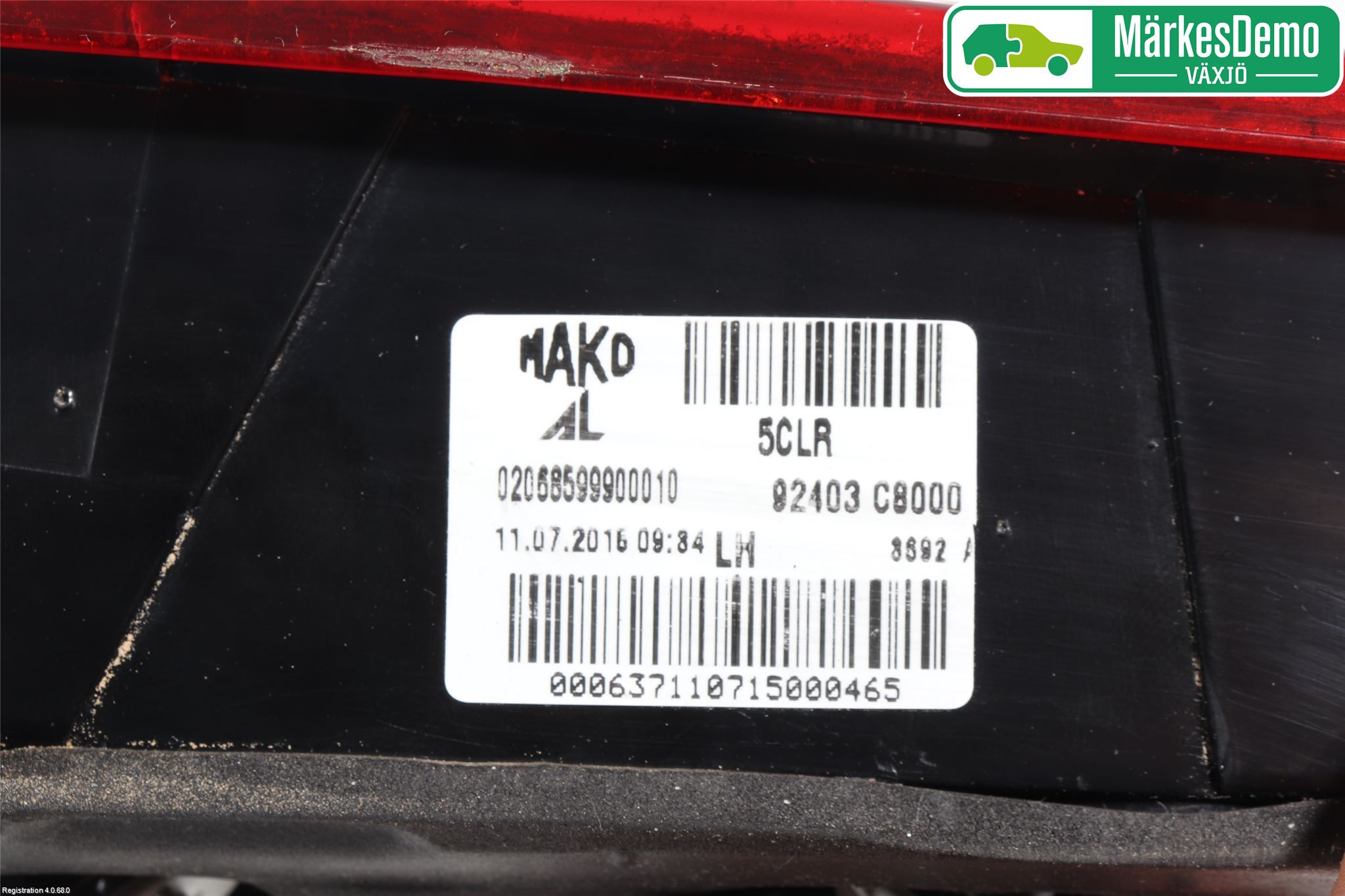 Hyundai i20 GB 15-20 Bakljus Lucka Vä