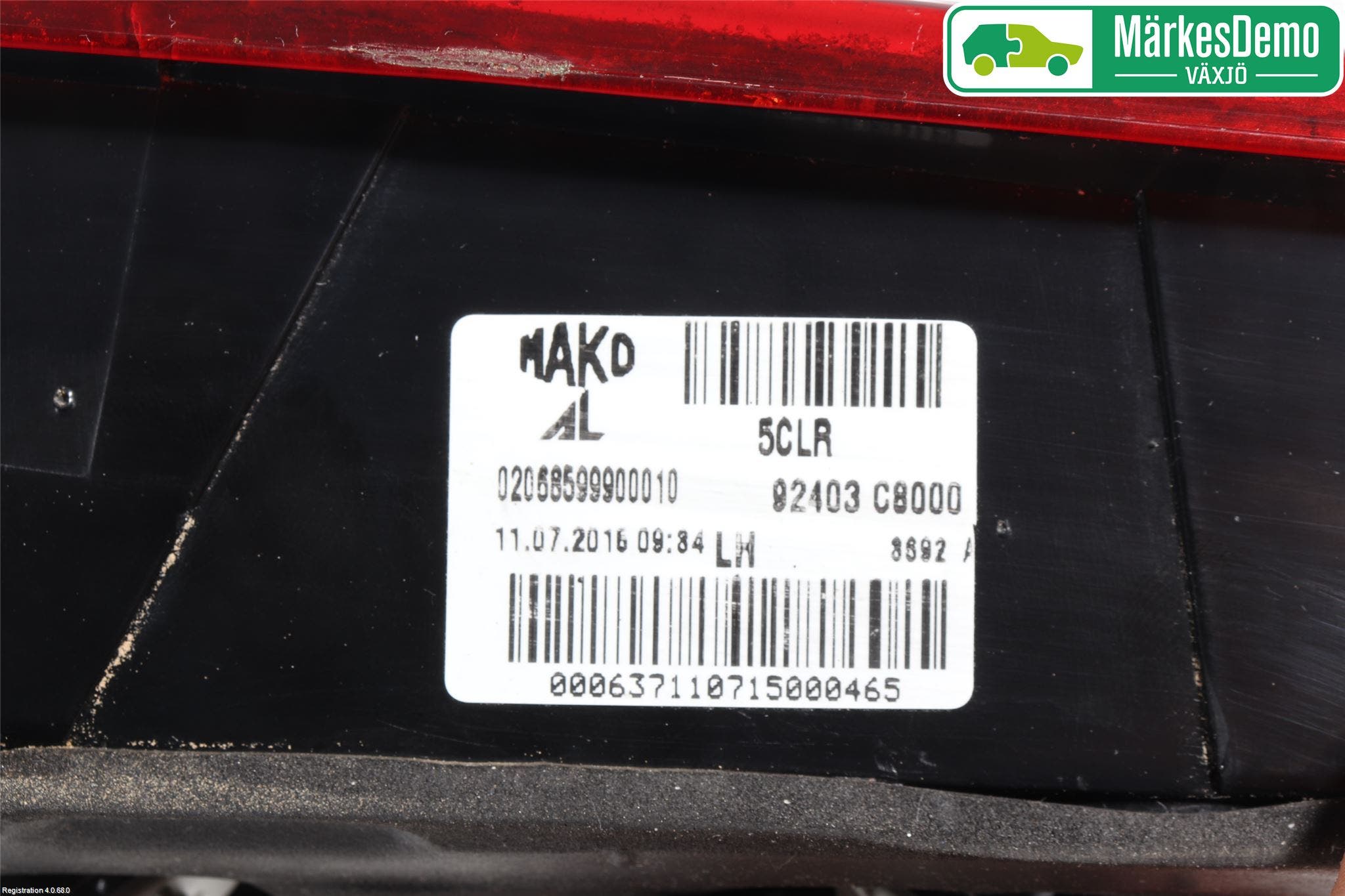 Hyundai i20 GB 15-20 Bakljus Lucka Vä