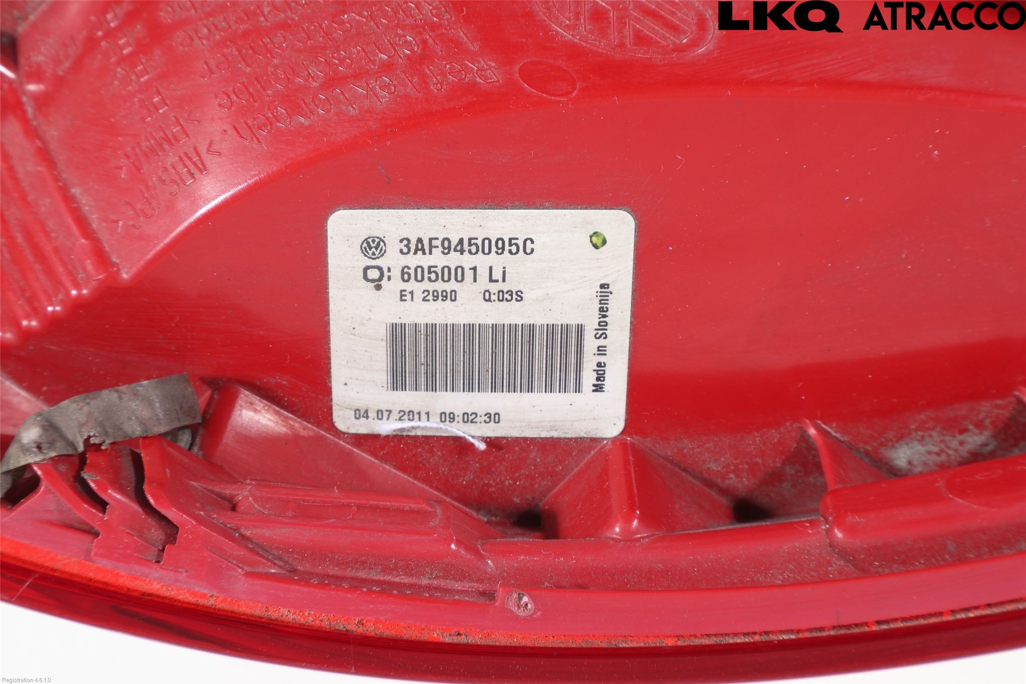 Volkswagen VW PASSAT 11-14 Bakljus Vänster