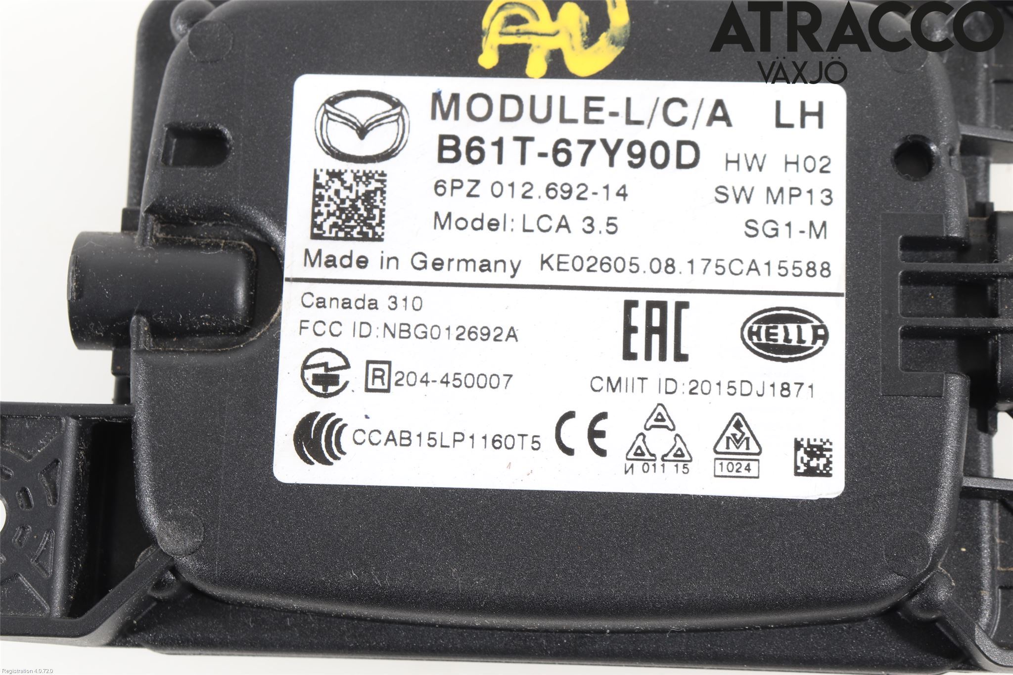 Mazda 3 III 14-19 Sensor Aktivt Kollisionsskydd