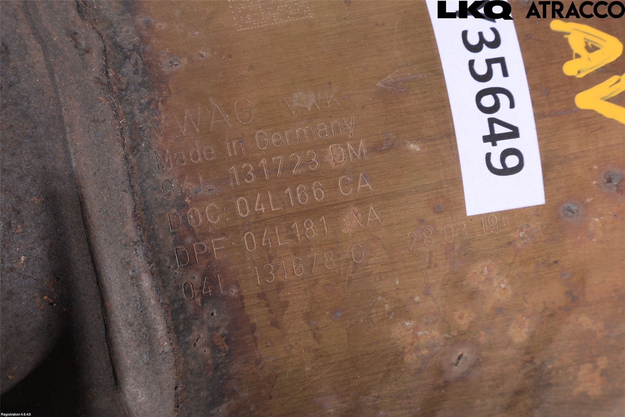 Volkswagen VW CADDY 16-20 Avgas Partikelfilter