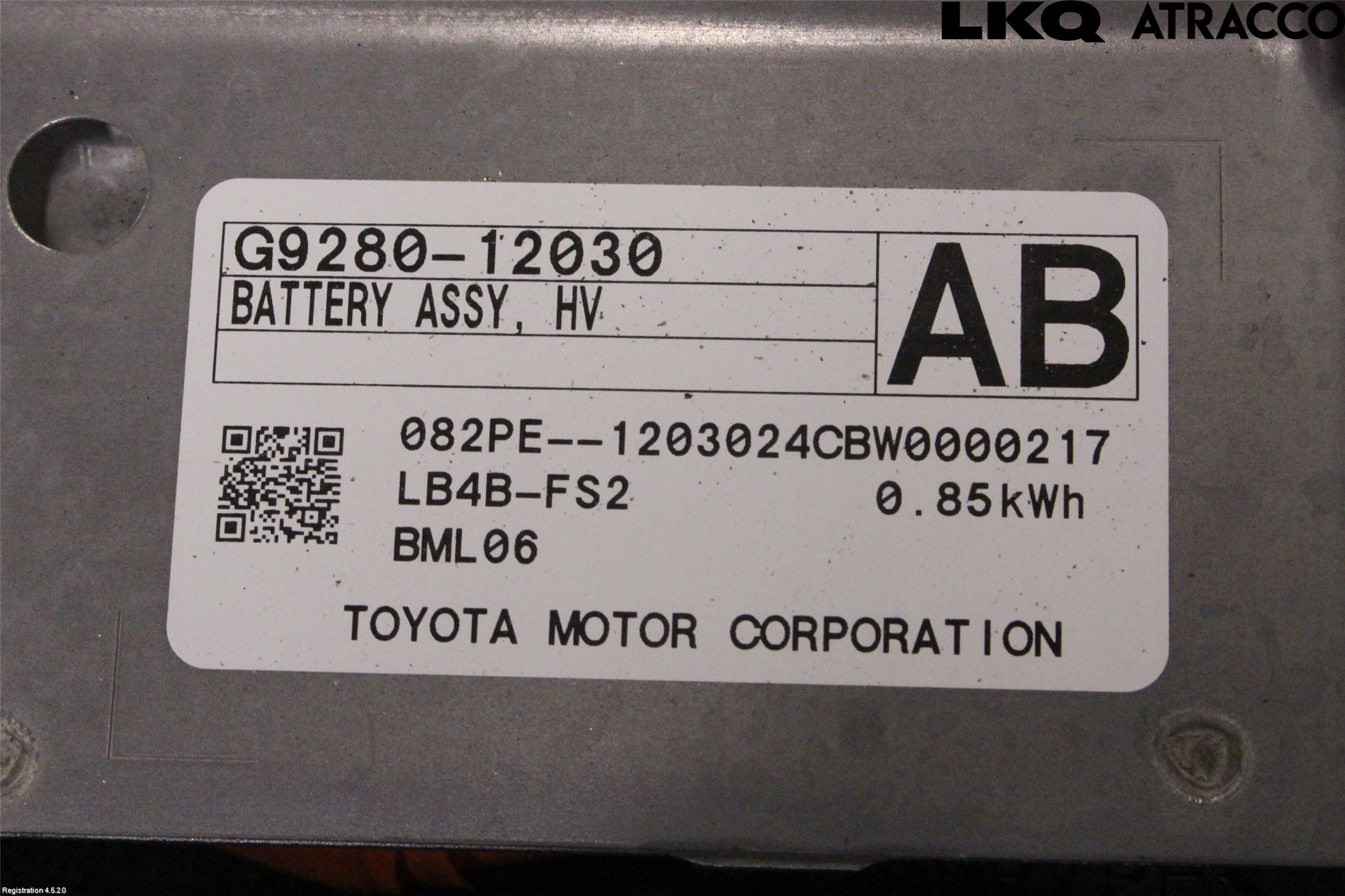 Toyota COROLLA 19- Batteri Högspänning