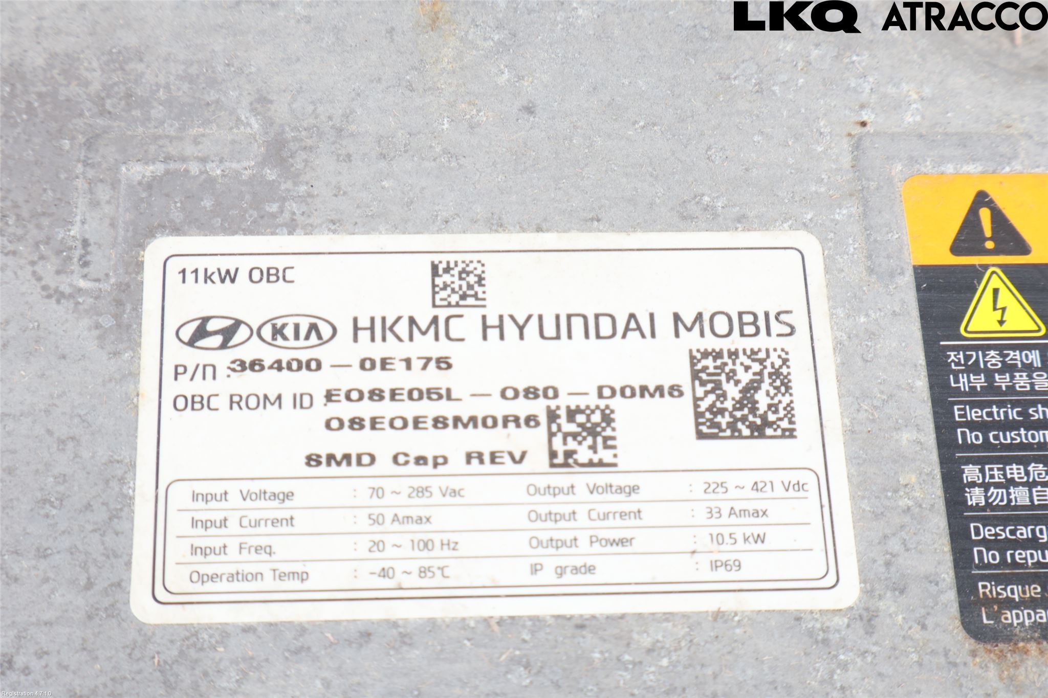 Hyundai KONA/ELECTRIC OS 18-23 Batteriladdare Högspänning