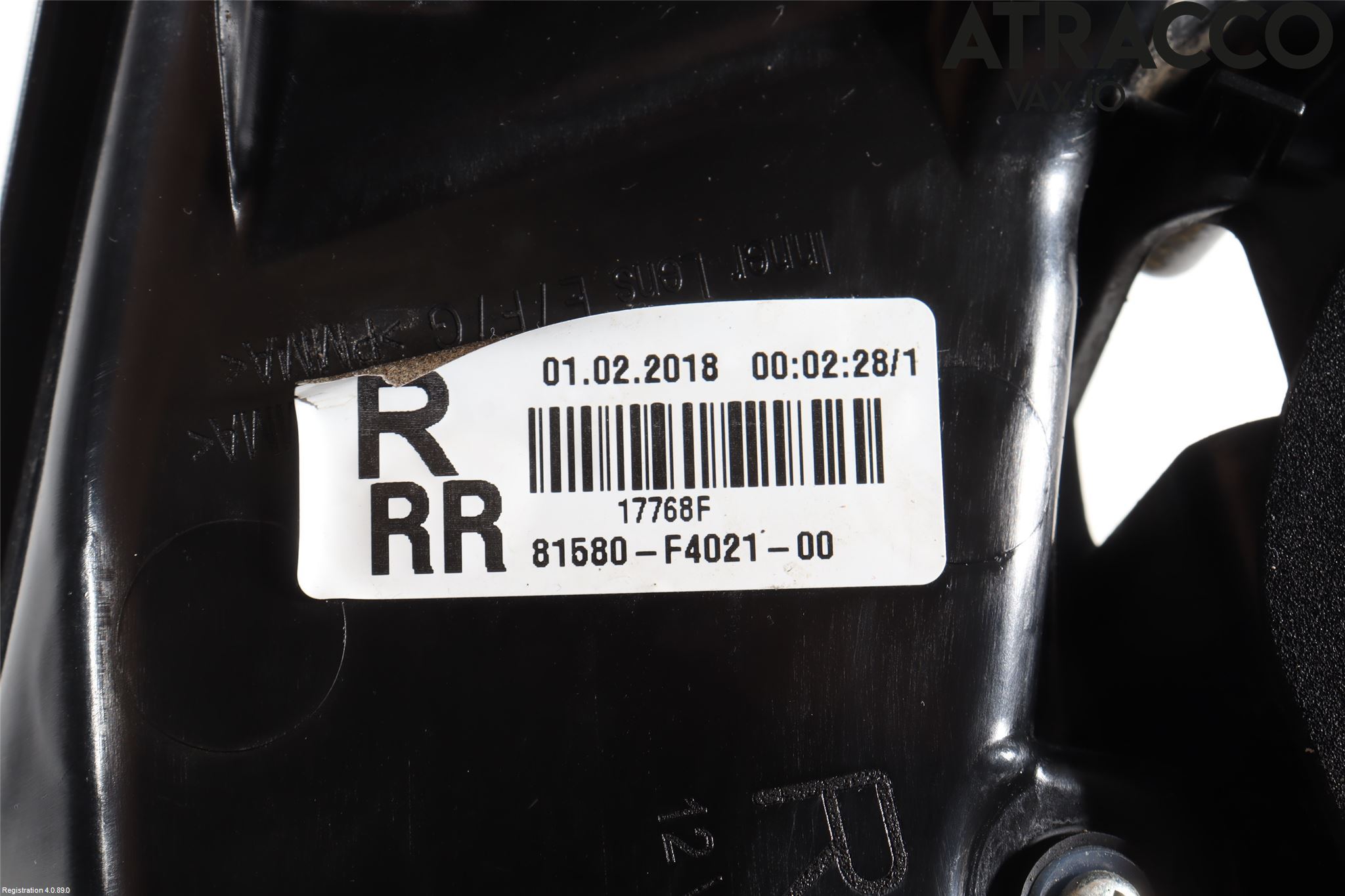 Toyota C-HR 16-23 Bakljus Lucka Hö