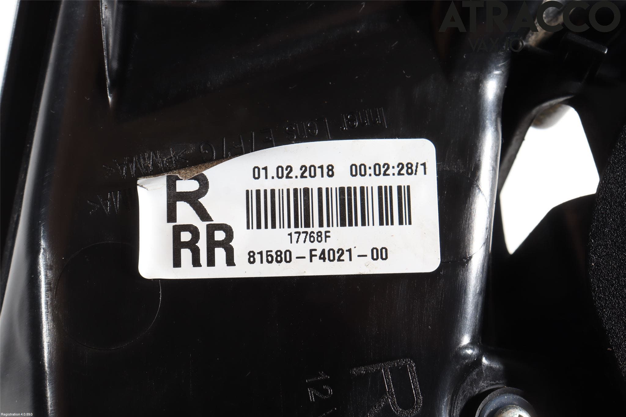 Toyota C-HR 16-23 Bakljus Lucka Hö