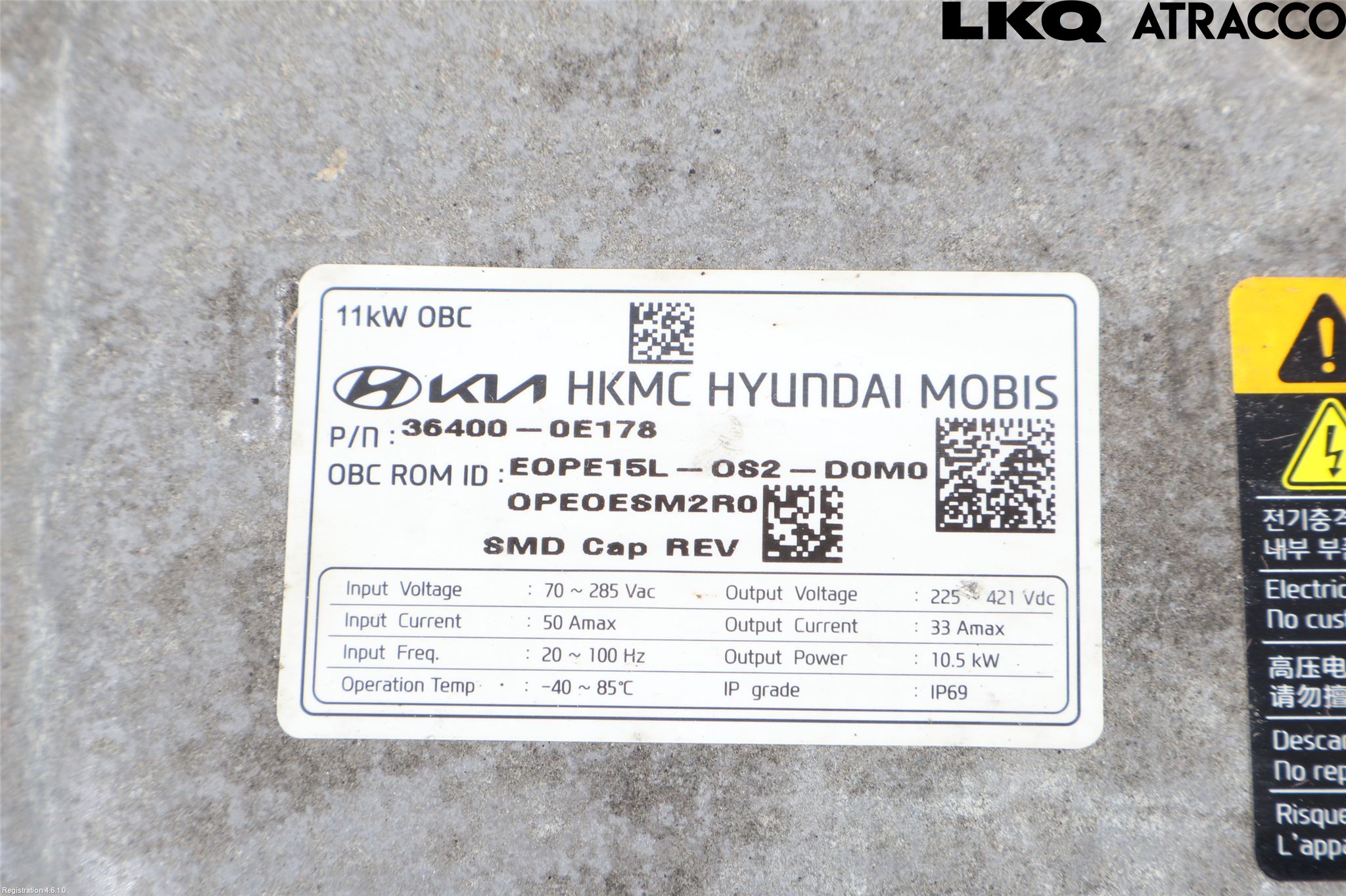 Hyundai KONA/ELECTRIC OS 18-23 Batteriladdare Högspänning