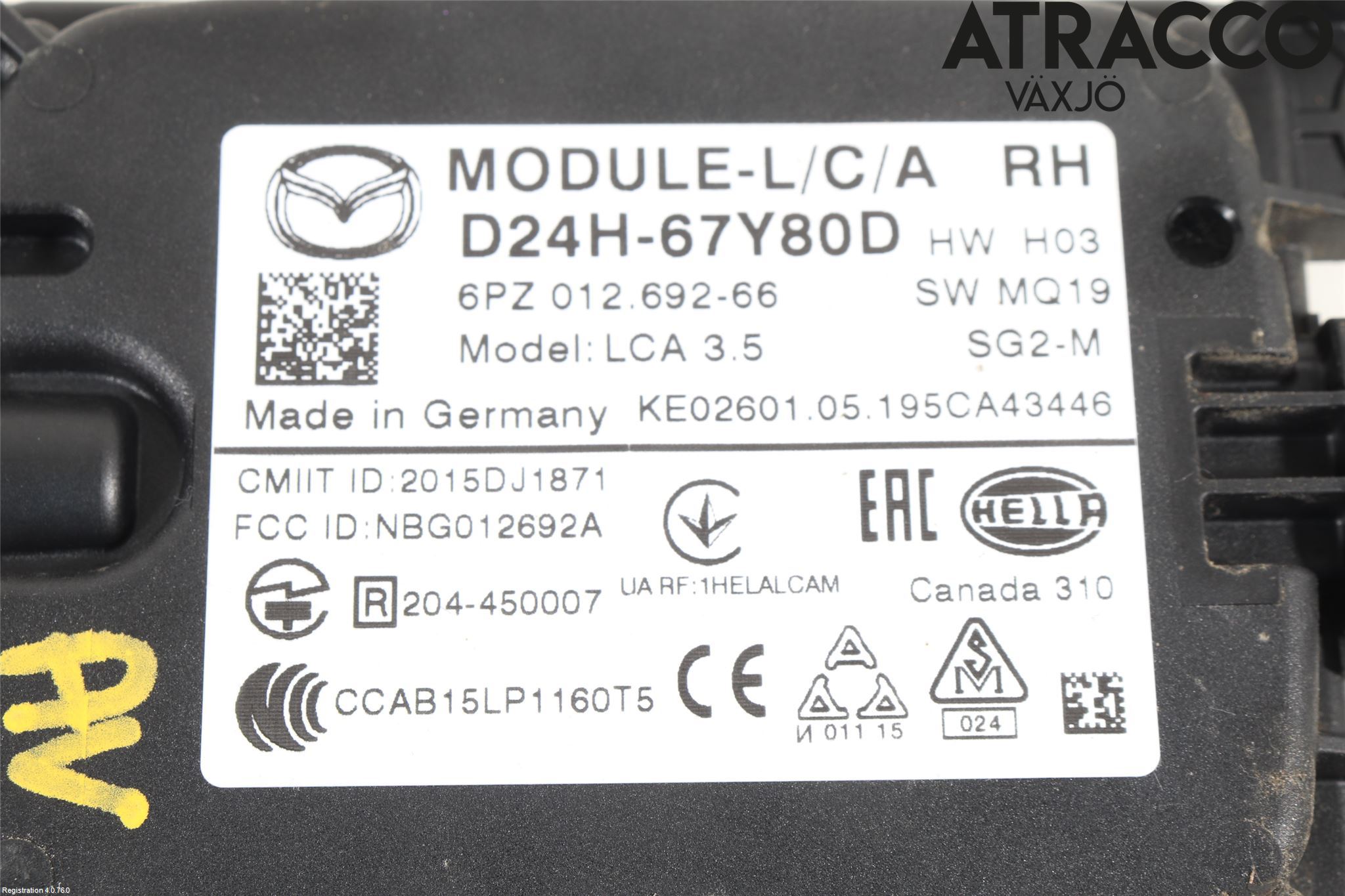 Mazda CX-3 Sensor Aktivt Kollisionsskydd