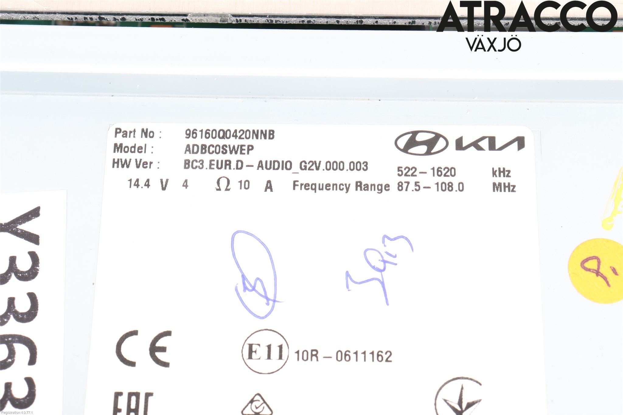 Hyundai i20 BC 21- Cd Radio - Multimediapanel