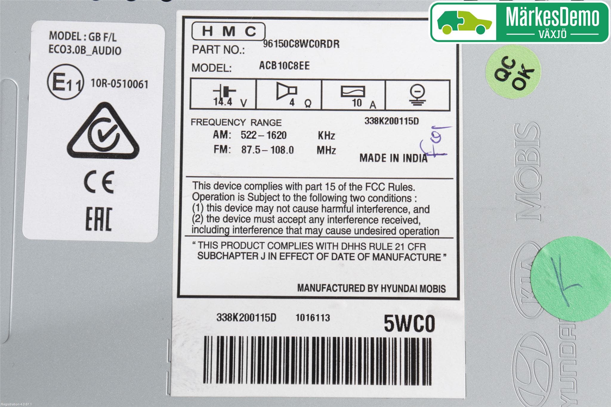 Hyundai i20 GB 15-20 Cd Radio - Multimediapanel