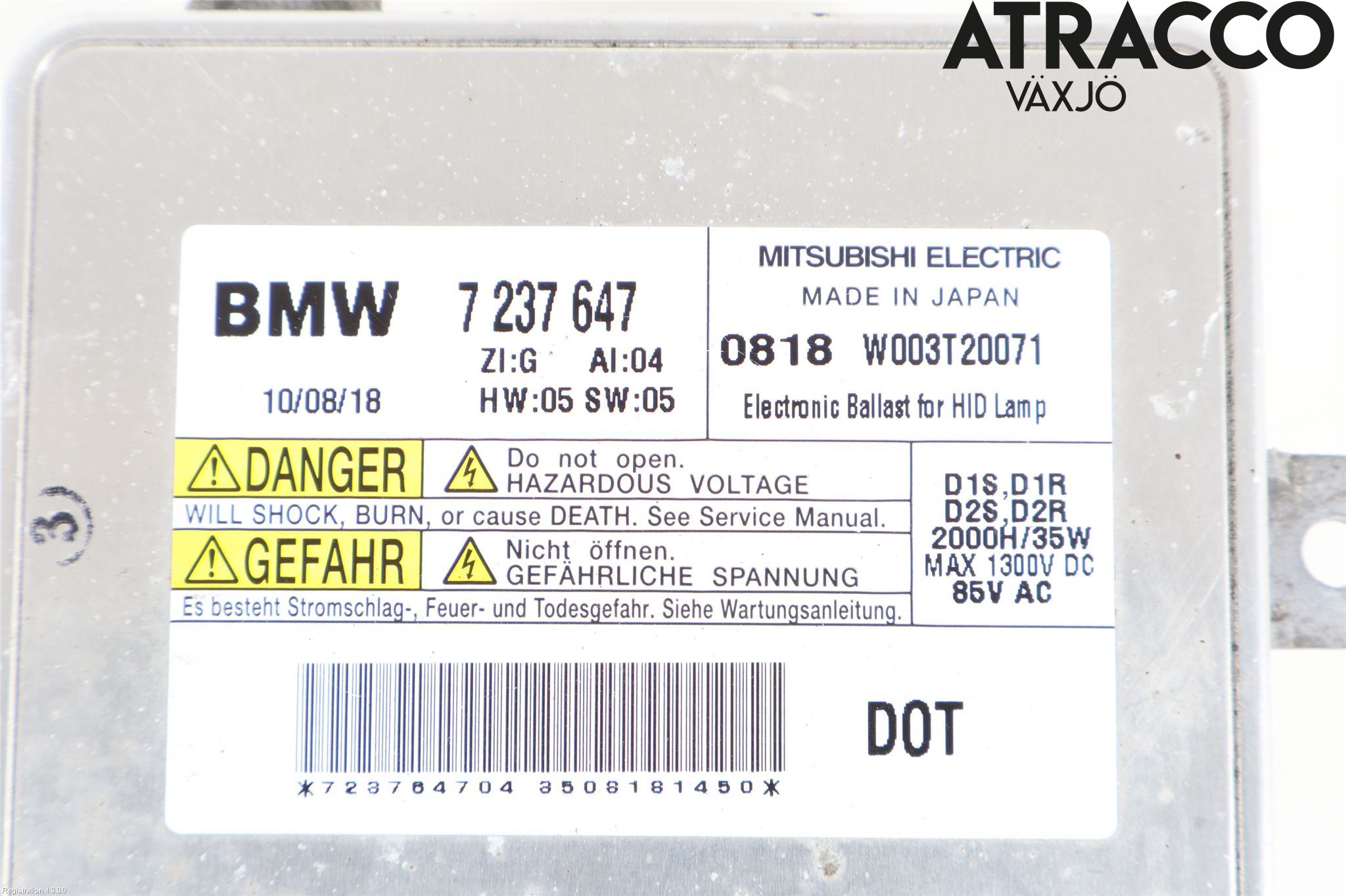 BMW 5 F10/F11/F18 09-17 Styrenhet Strålkastare