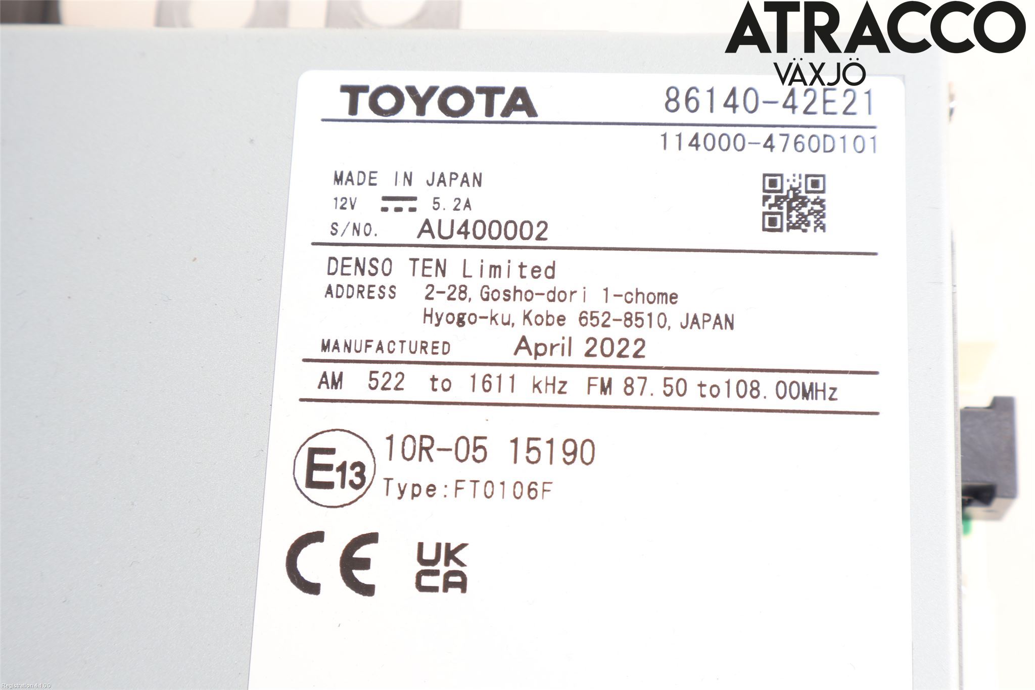 Suzuki ACROSS 21- Cd Radio - Multimediapanel