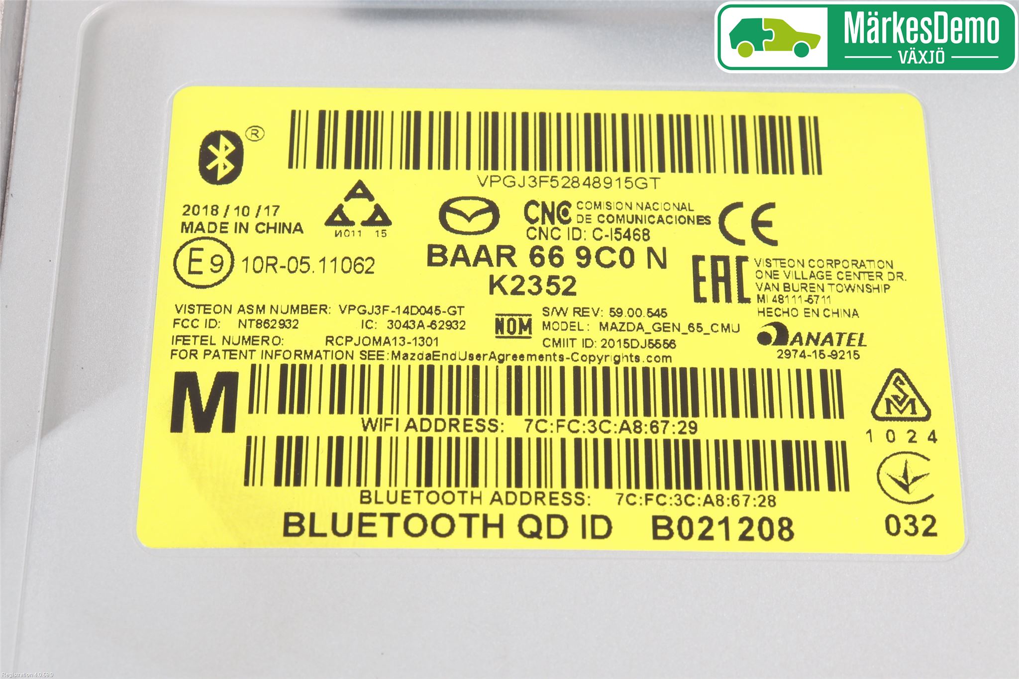 Mazda CX-3 Cd Radio - Multimediapanel