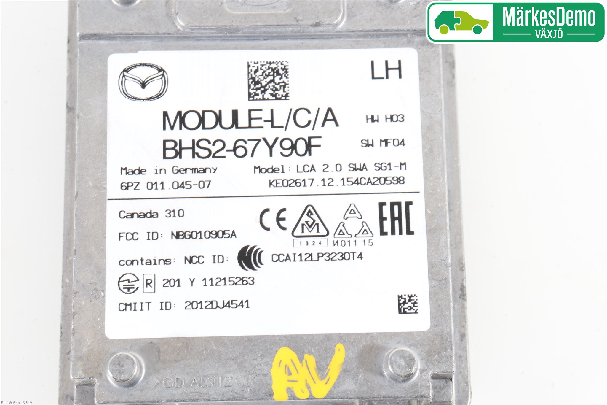 Mazda 3 III 14-19 Sensor Aktivt Kollisionsskydd