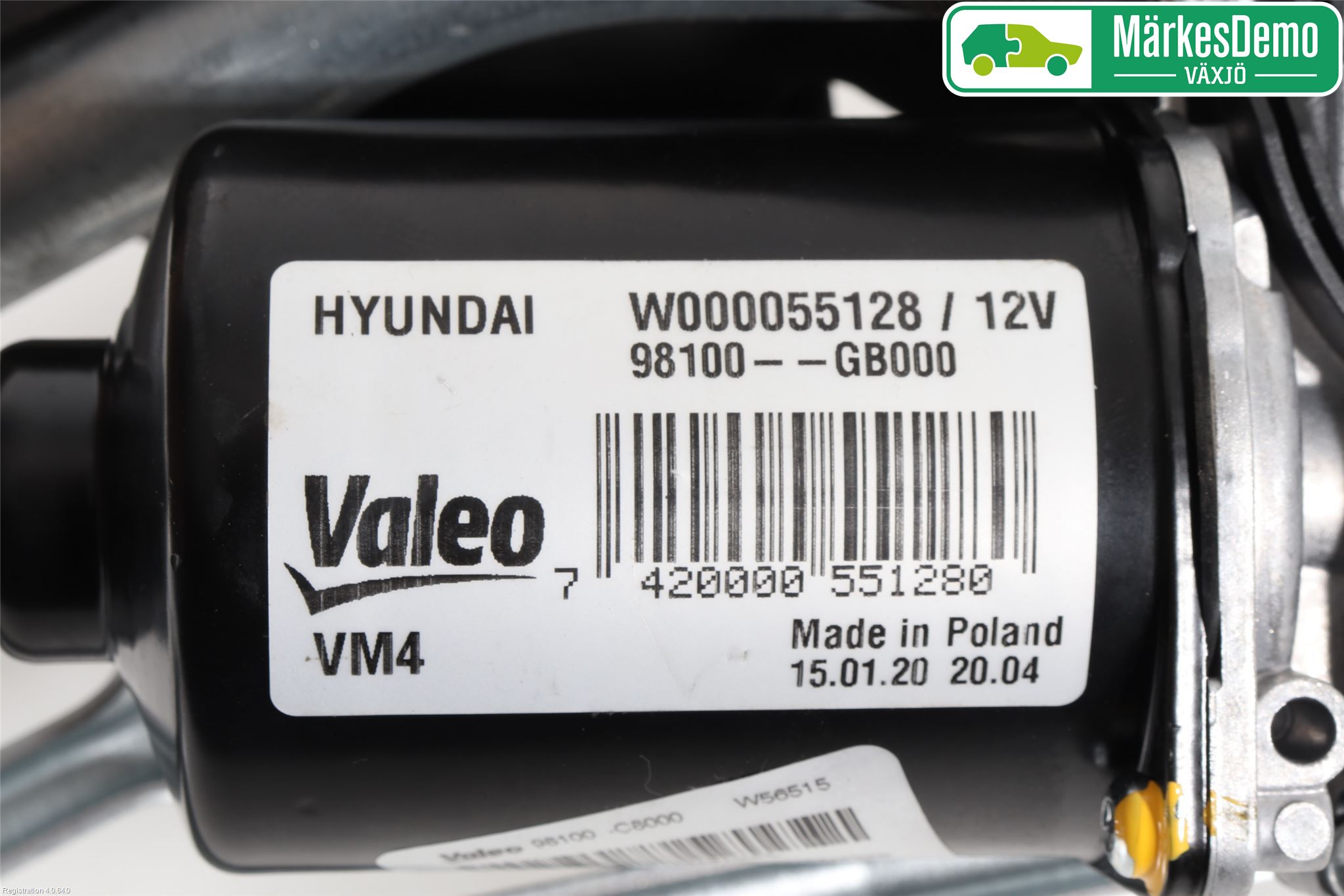 Hyundai i20 GB 15-20 Torkarmekanism Vindruta