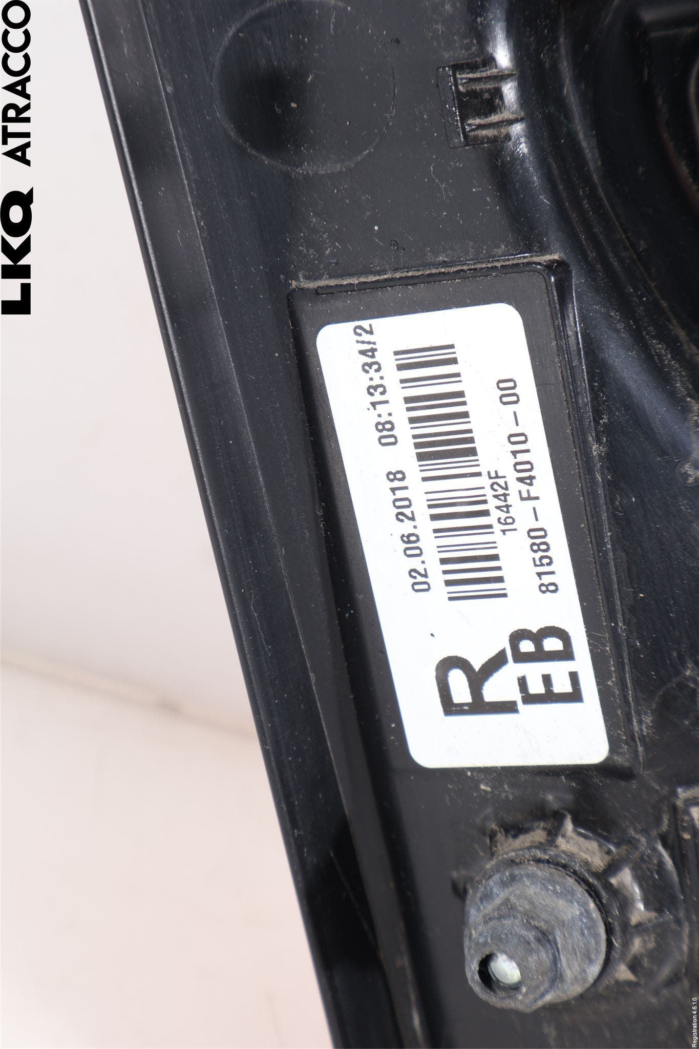 Toyota C-HR 16-23 Bakljus Lucka Hö