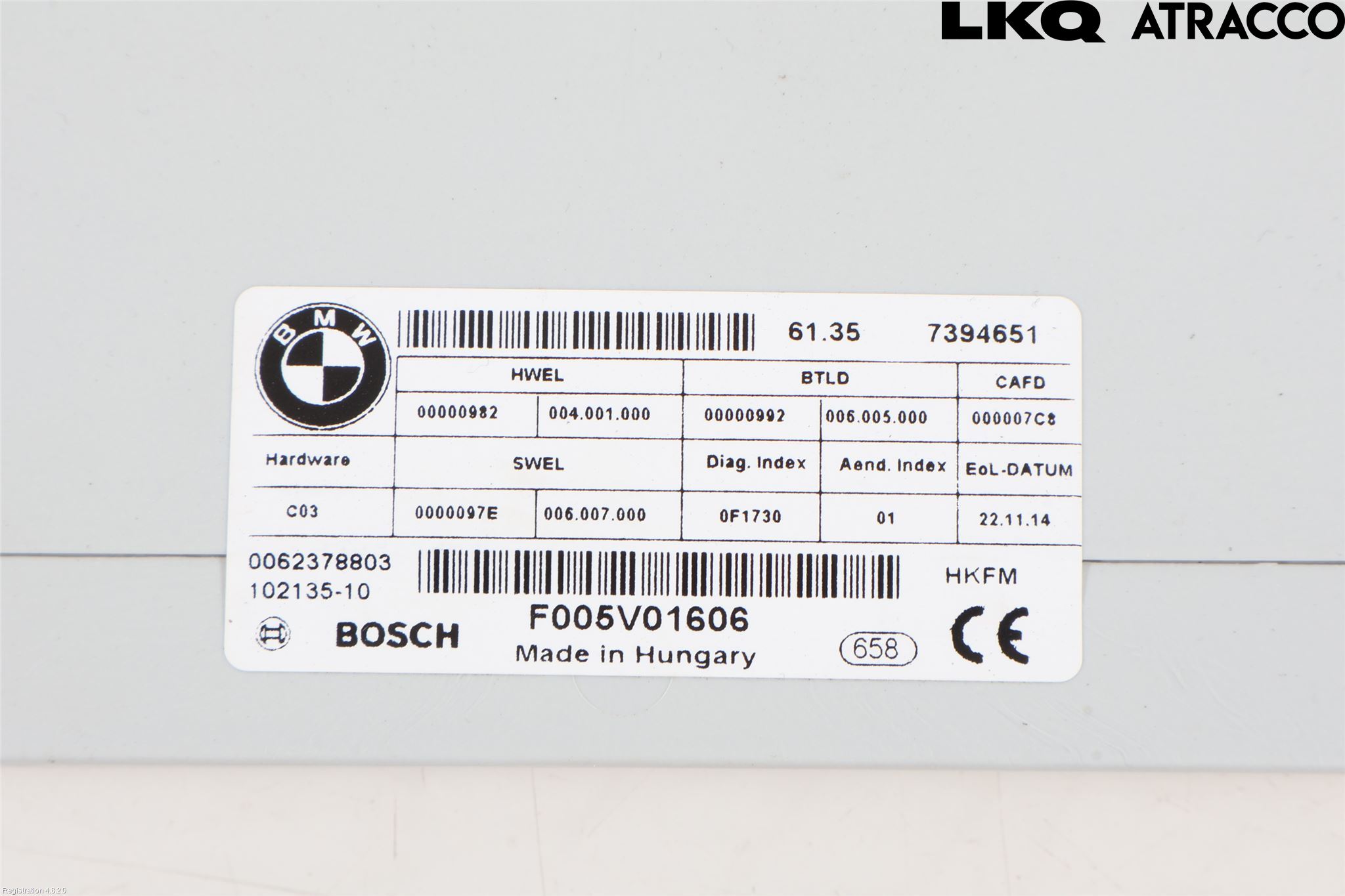 BMW 5 F10/F11/F18 09-17 Styrenhet Övrigt