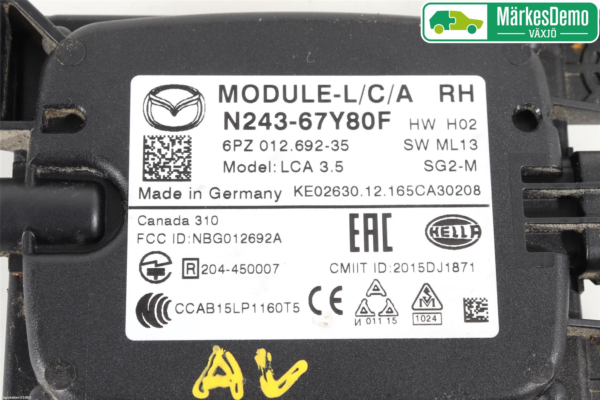 Mazda MX-5 IV (ND/ND2/ND3) MIATA 15- Sensor Aktivt Kollisionsskydd