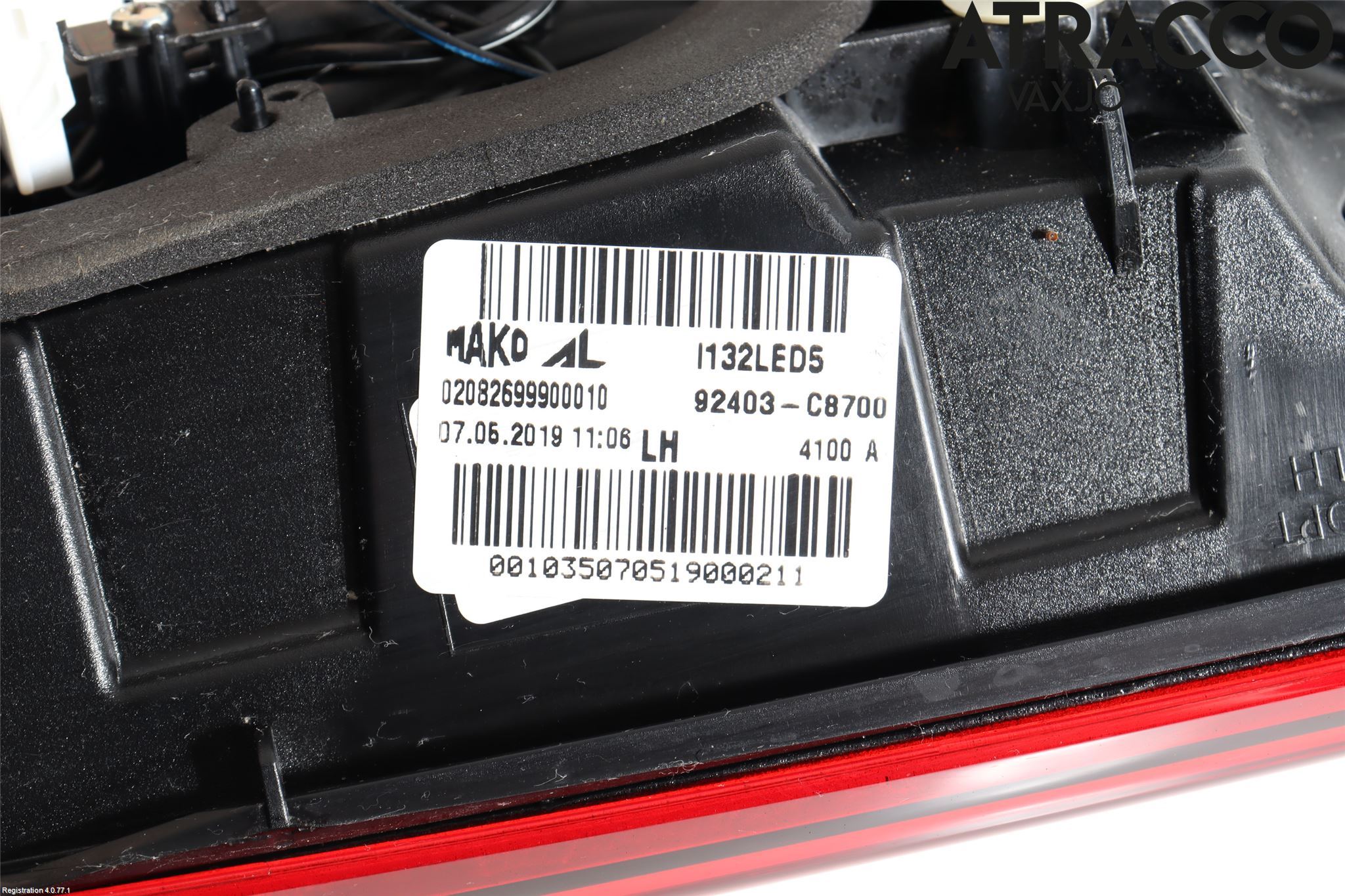 Hyundai i20 GB 15-20 Bakljus Lucka Vä