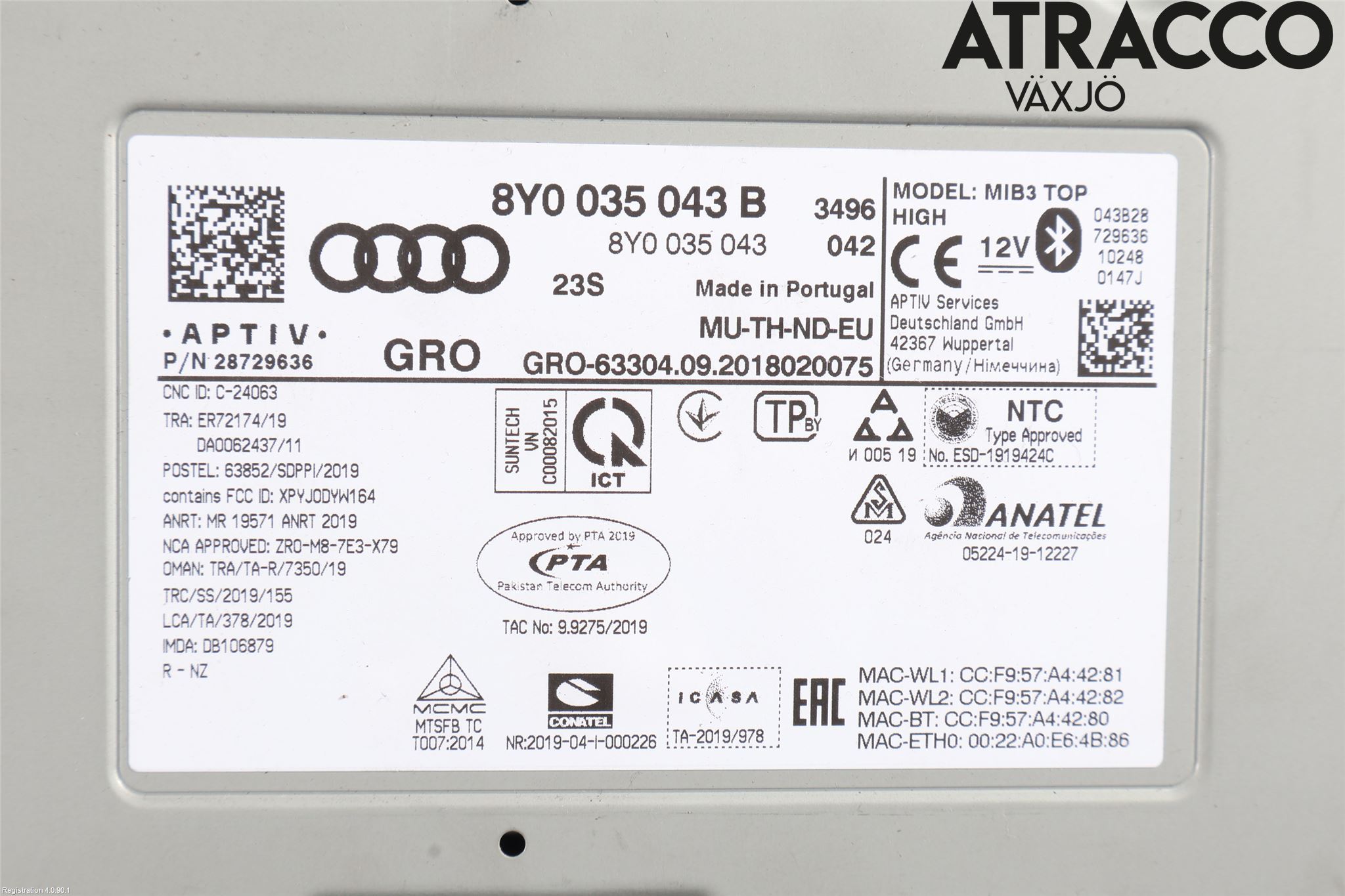 Audi A3/S3 8Y 21- Cd Radio - Multimediapanel