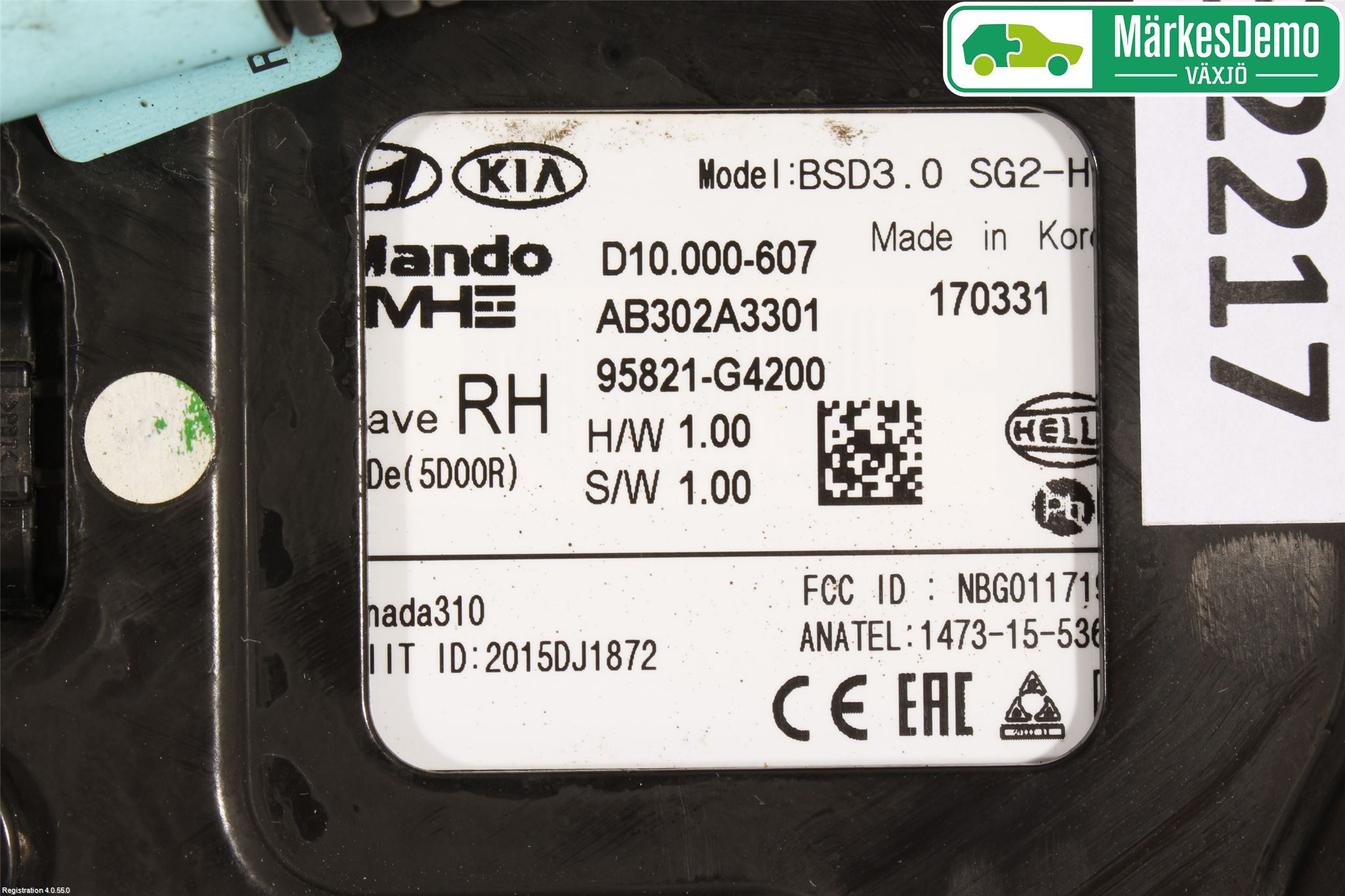 Hyundai i30 PD 17- Sensor Aktivt Kollisionsskydd