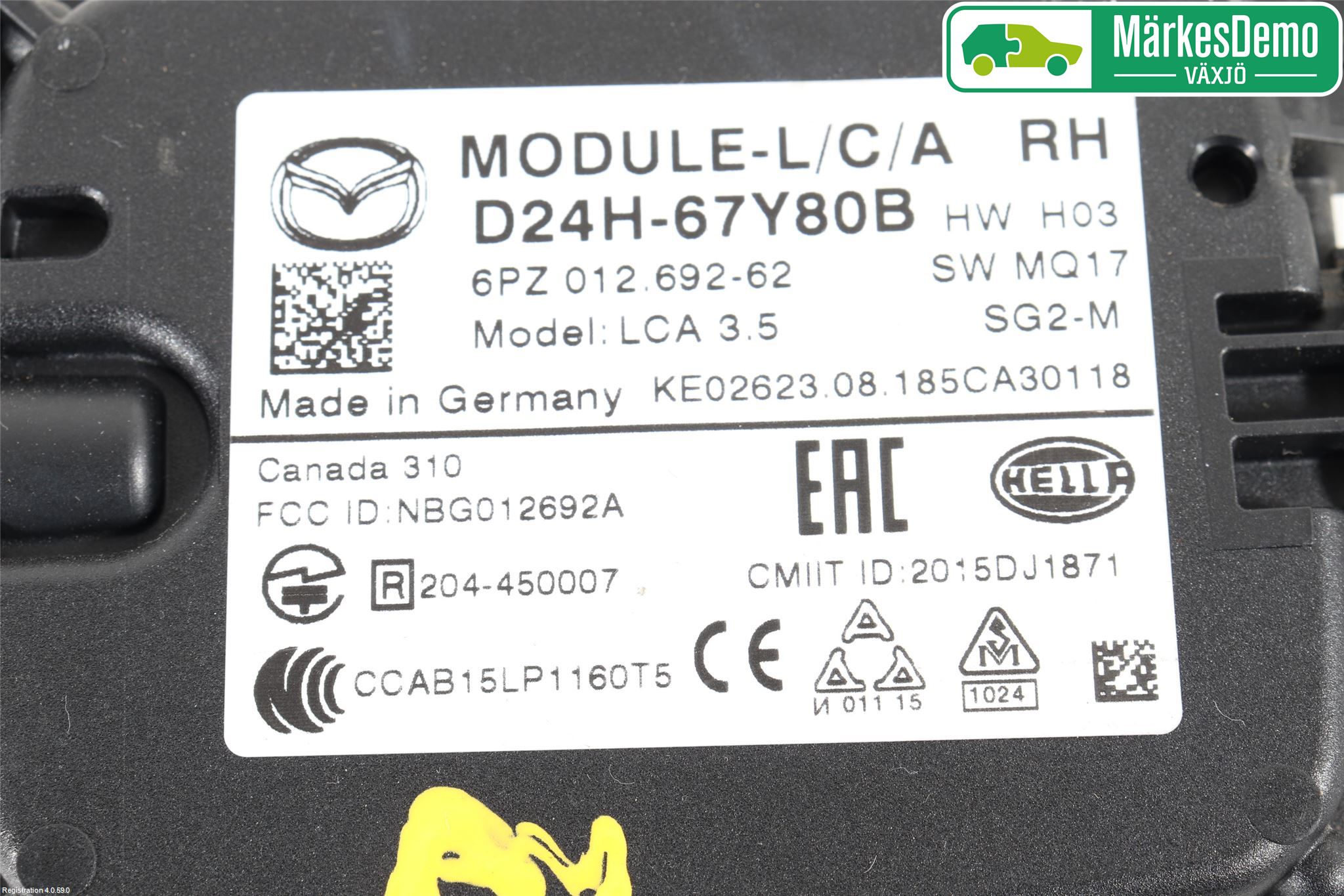 Mazda CX-3 Sensor Aktivt Kollisionsskydd