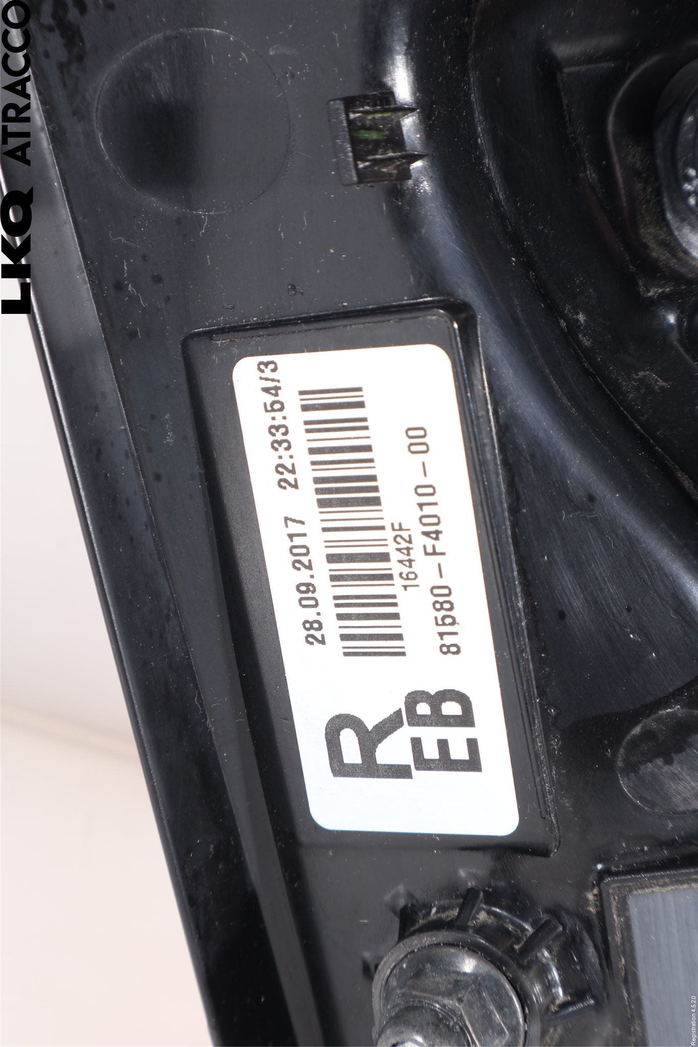 Toyota C-HR 16-23 Bakljus Lucka Hö