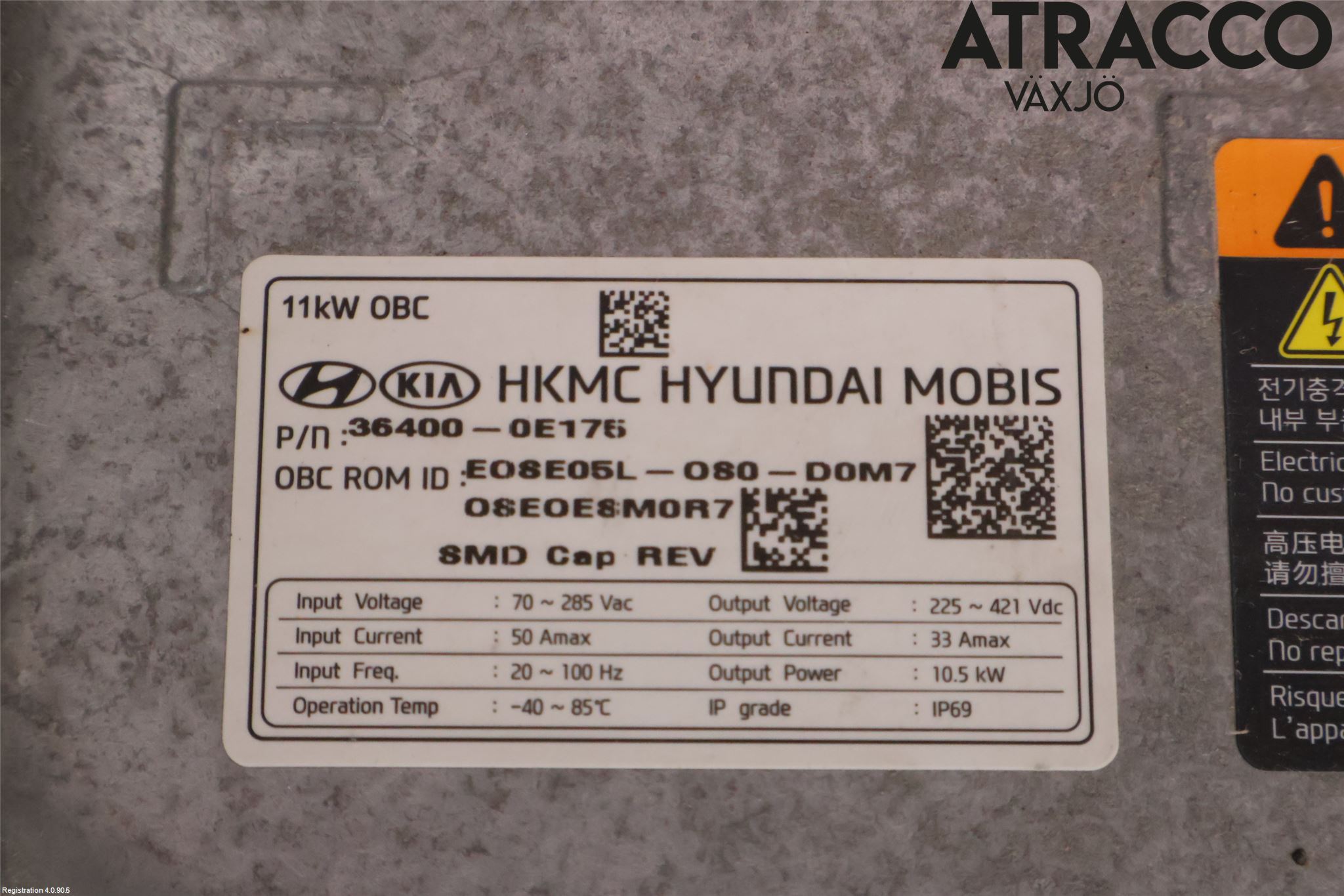 Hyundai KONA/ELECTRIC OS 18-23 Batteriladdare Högspänning