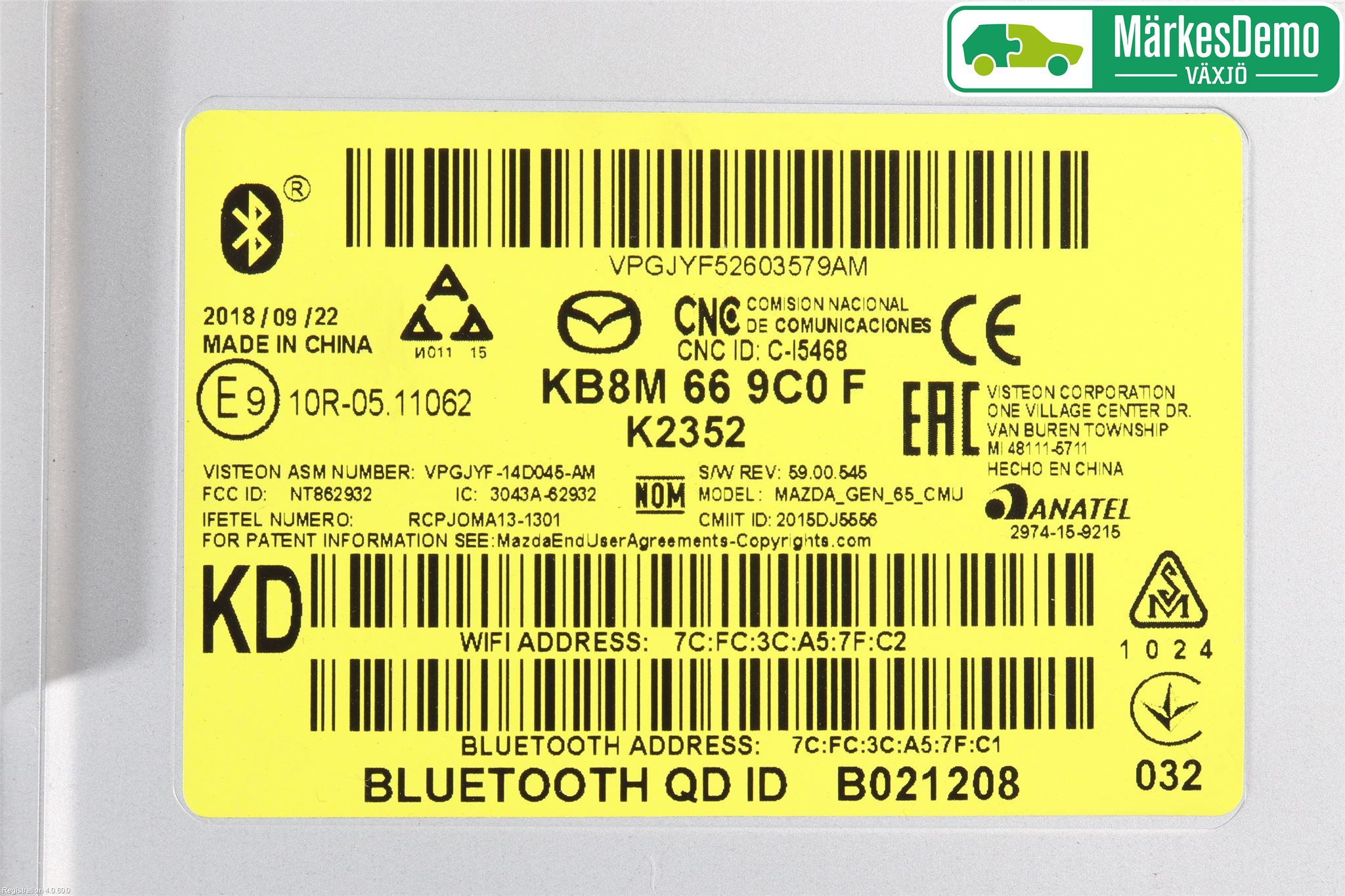 Mazda CX-5 17- Cd Radio - Multimediapanel