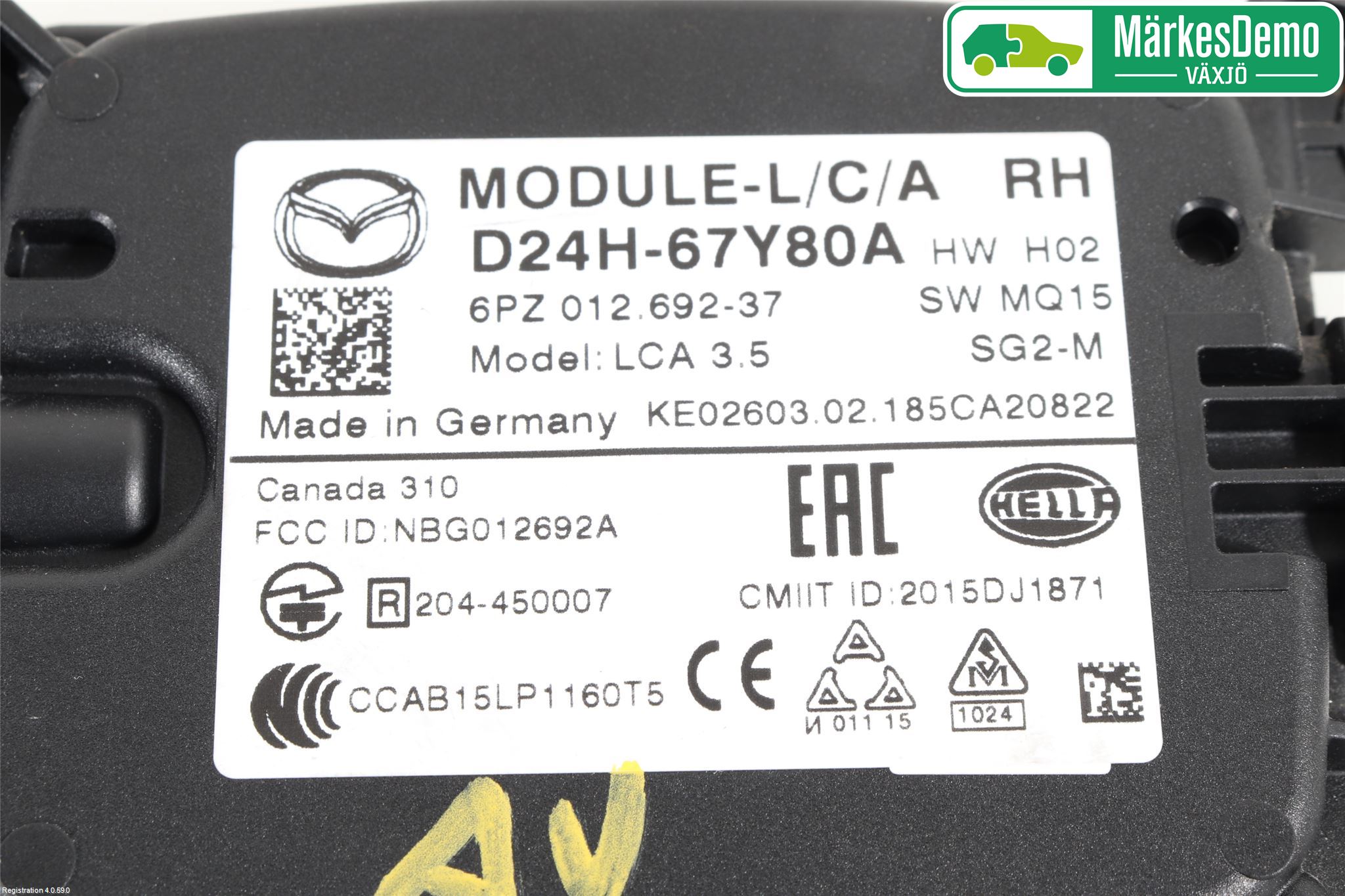 Mazda CX-3 Sensor Aktivt Kollisionsskydd