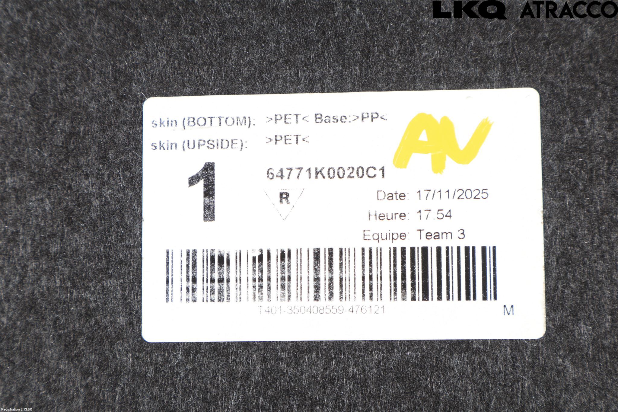 Toyota YARIS XP21 20- Bagage Golv