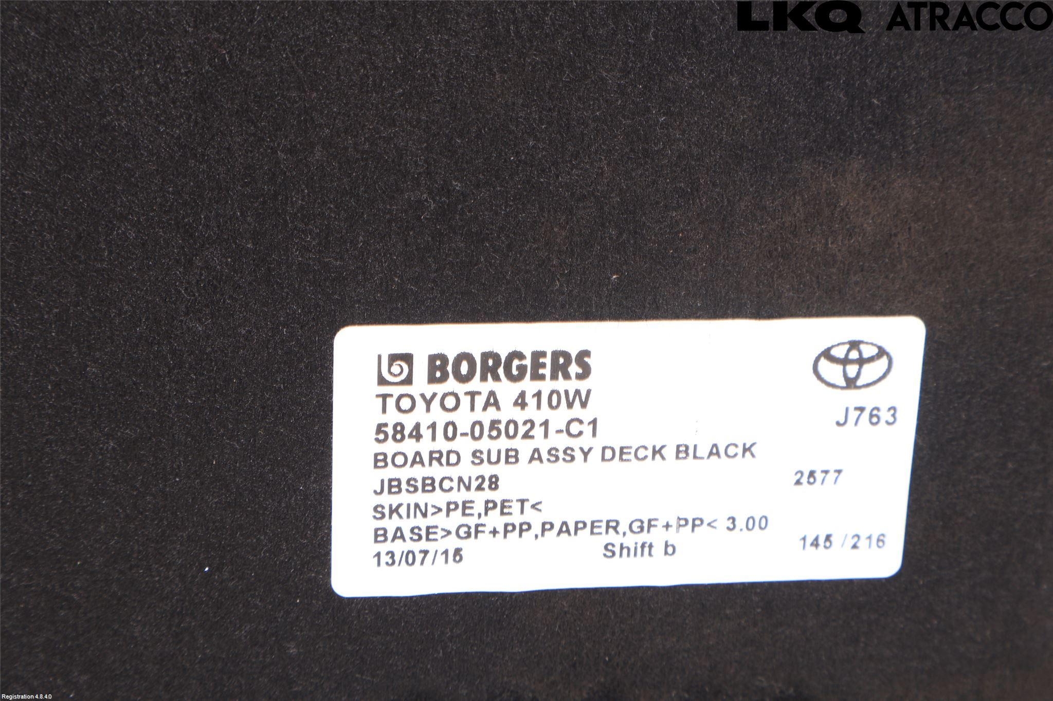 Toyota AVENSIS 16-18 Bagage Golv