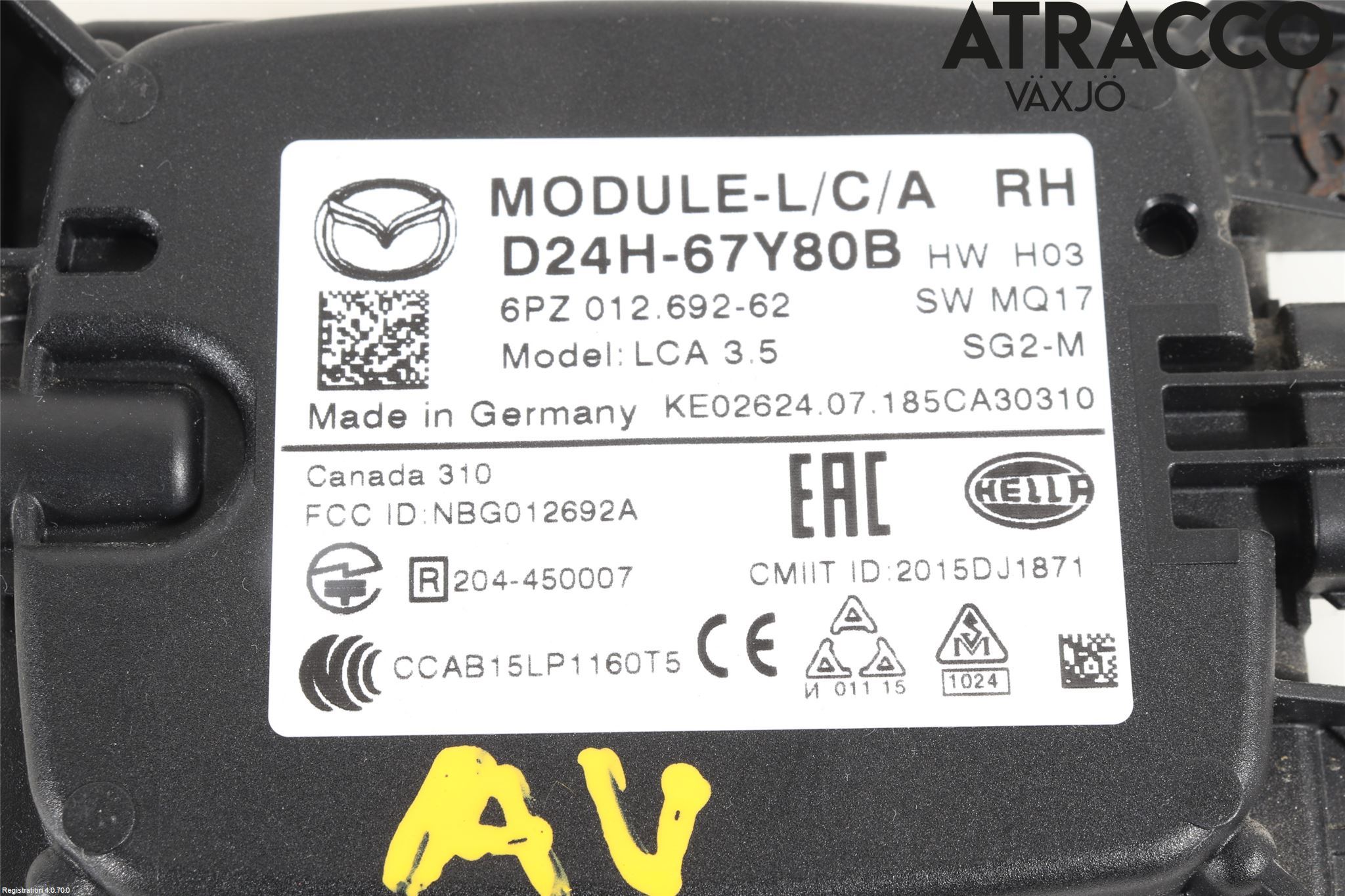 Mazda CX-3 Sensor Aktivt Kollisionsskydd
