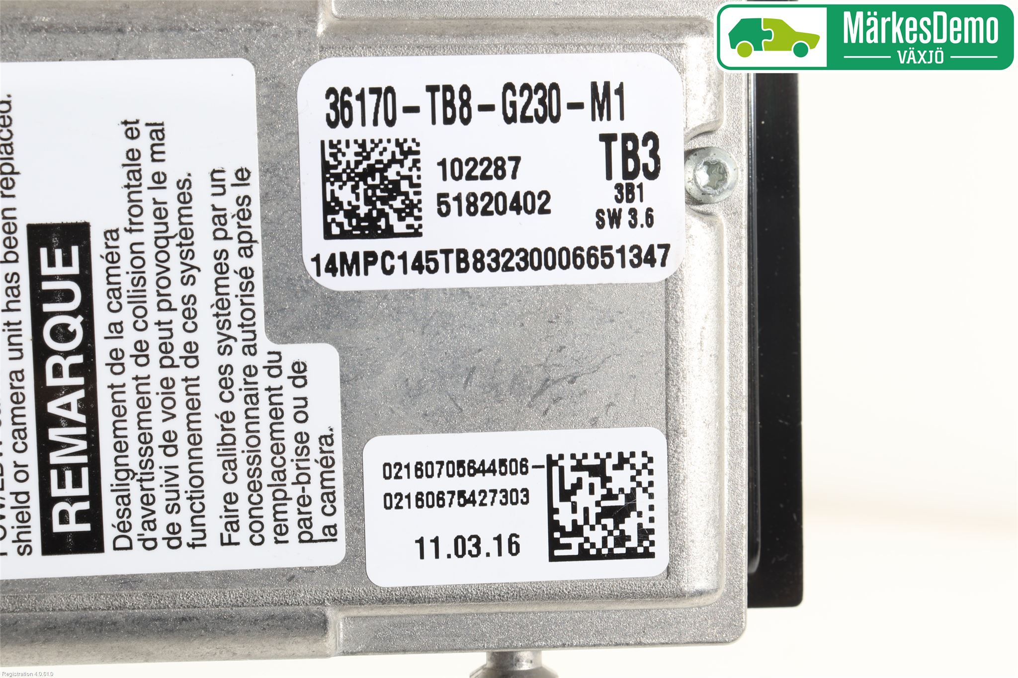 Honda CIVIC 12-16 Sensor Aktivt Kollisionsskydd